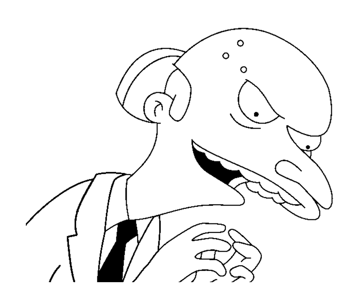 coloriage dessin simpson Mr Burns est mechant