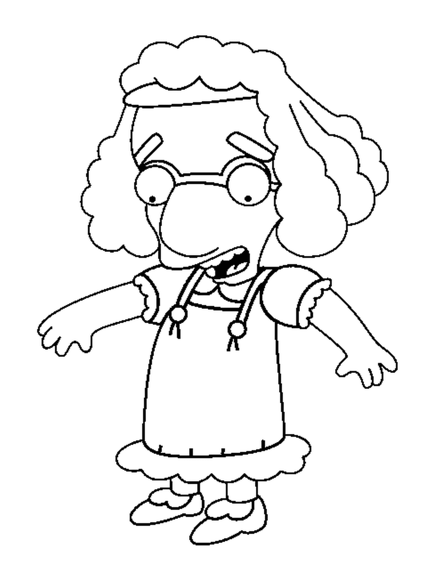 coloriage dessin simpson Milhouse deguise en fille