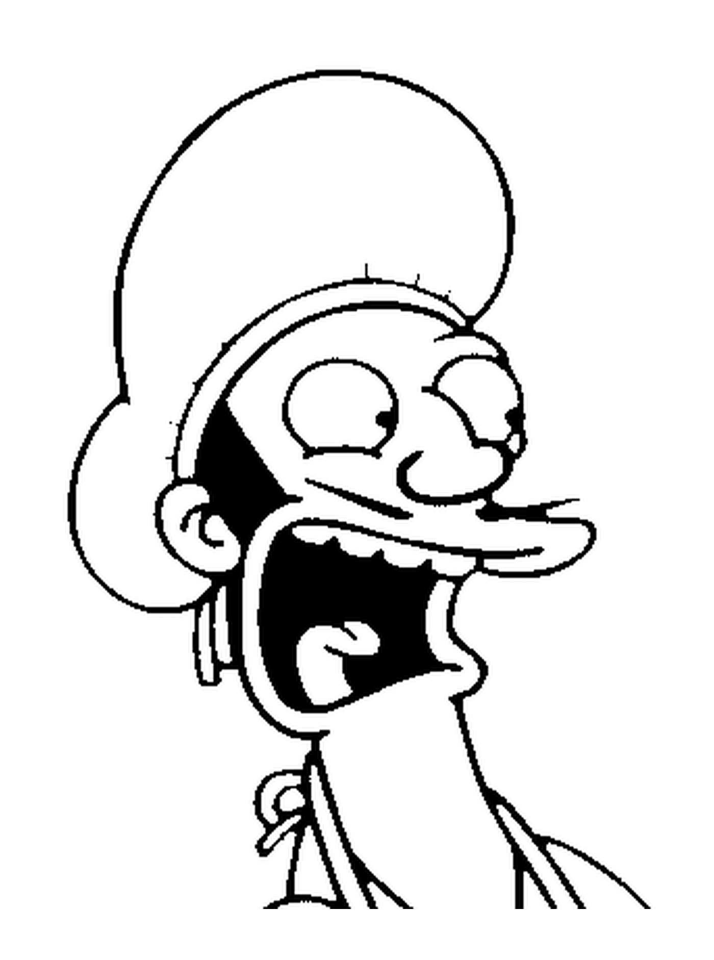 coloriage dessin simpson Apu a l hopital