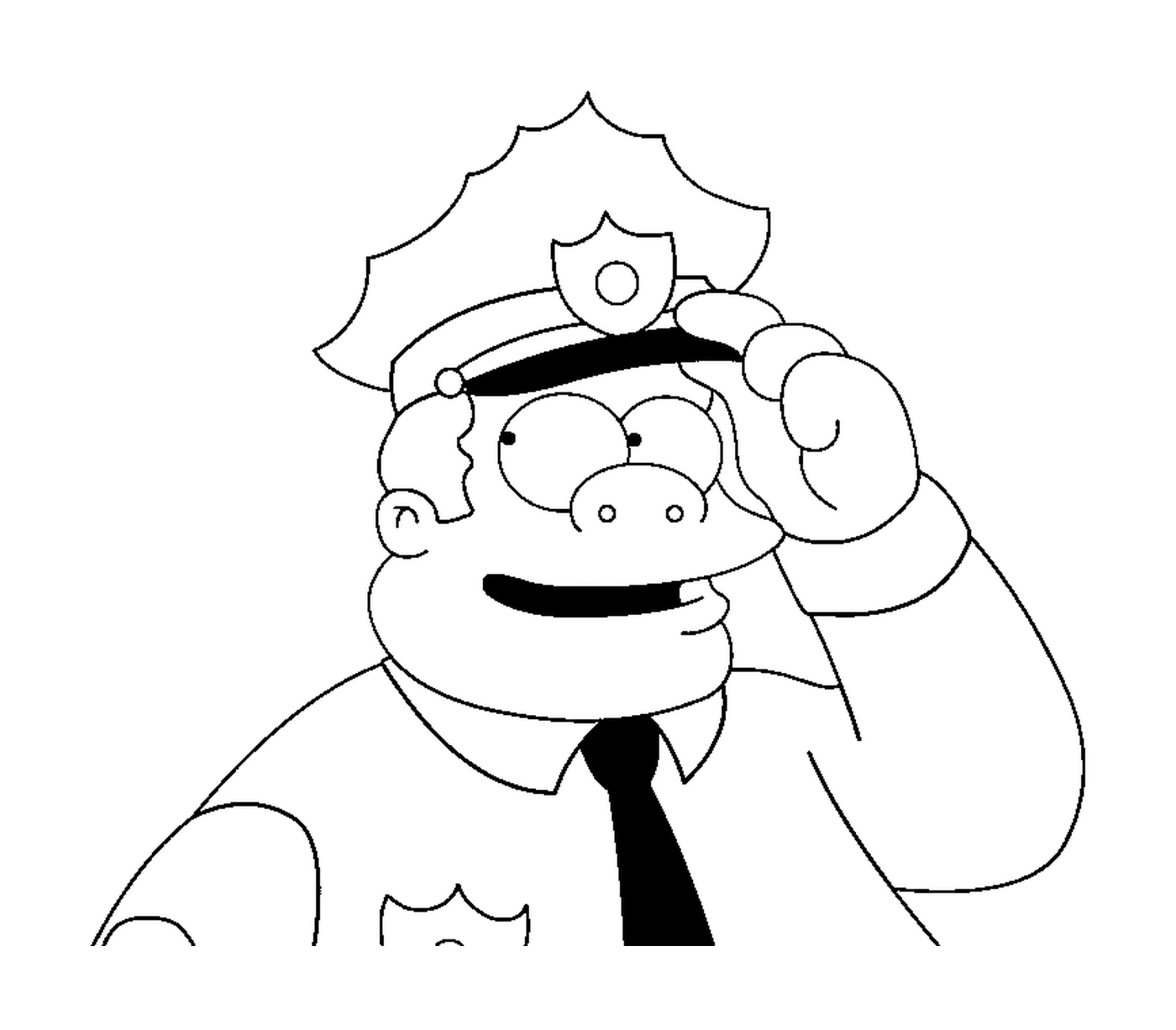 coloriage dessin simpson Chef de police