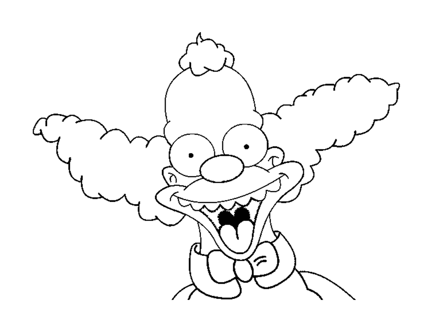 coloriage dessin simpson Krusty rigole