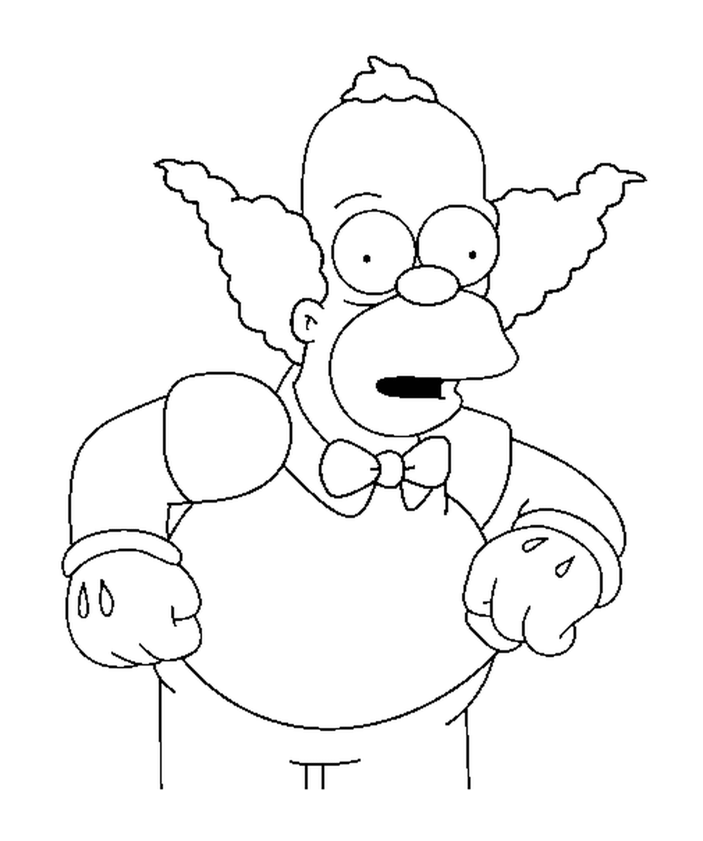 coloriage dessin simpson Krusty le clown