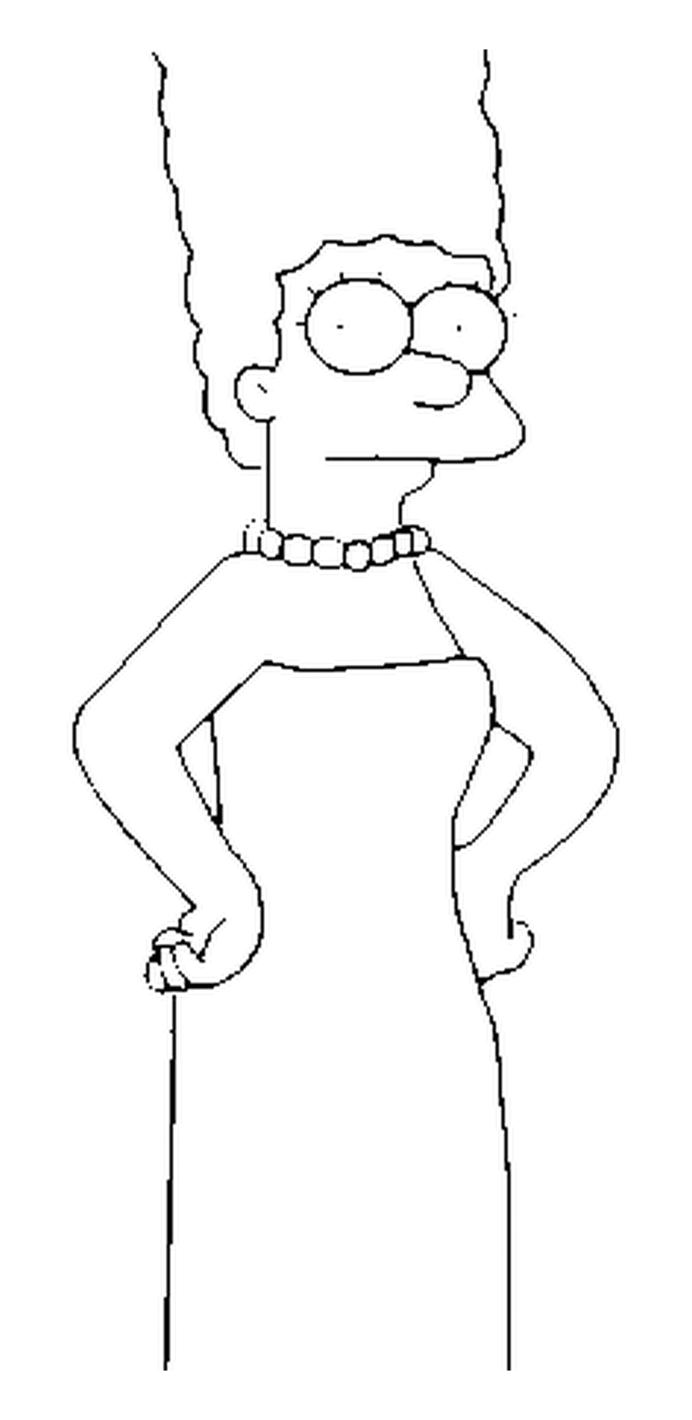 coloriage Marge a les bras sur les hanches