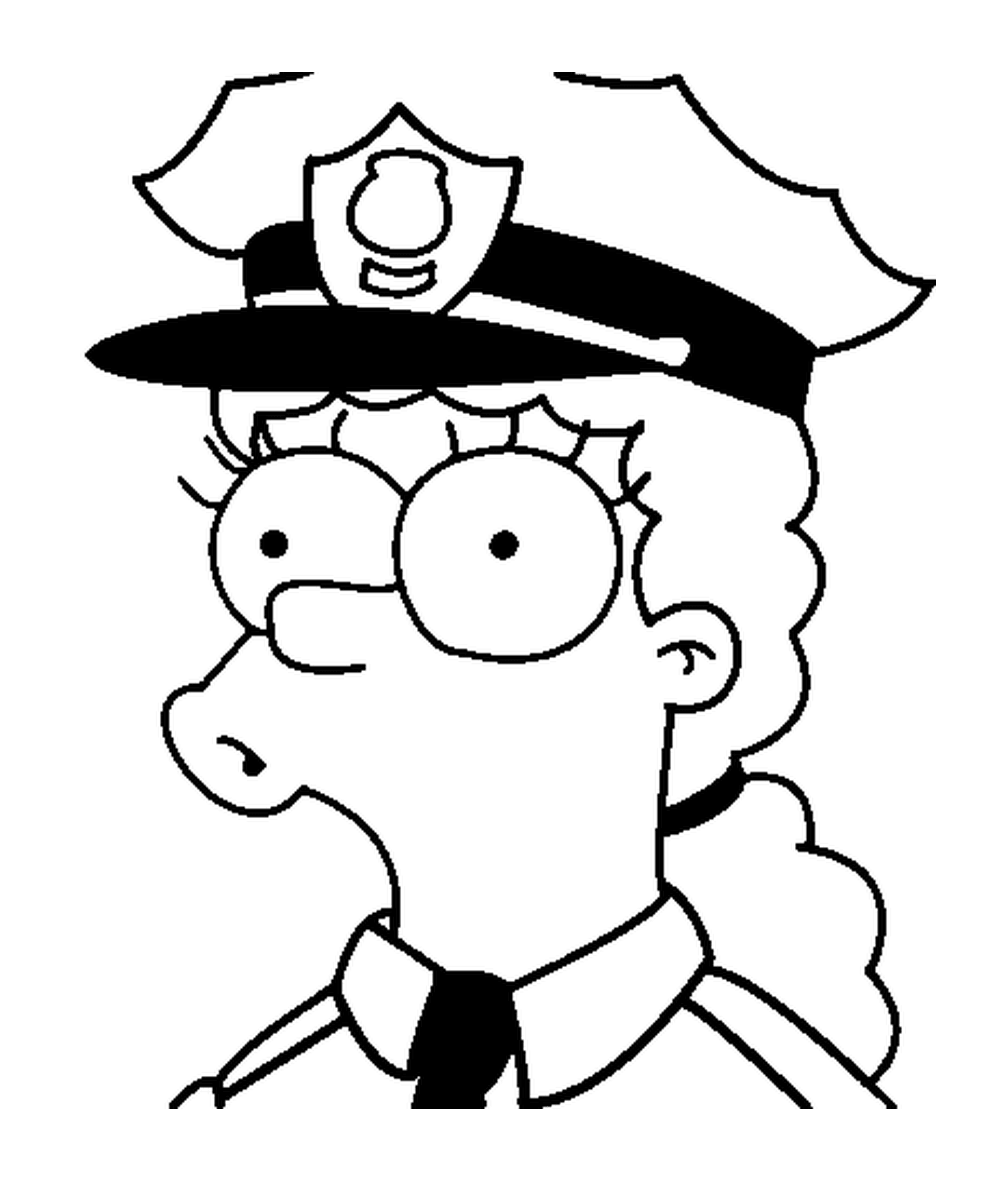 coloriage Marge en policier