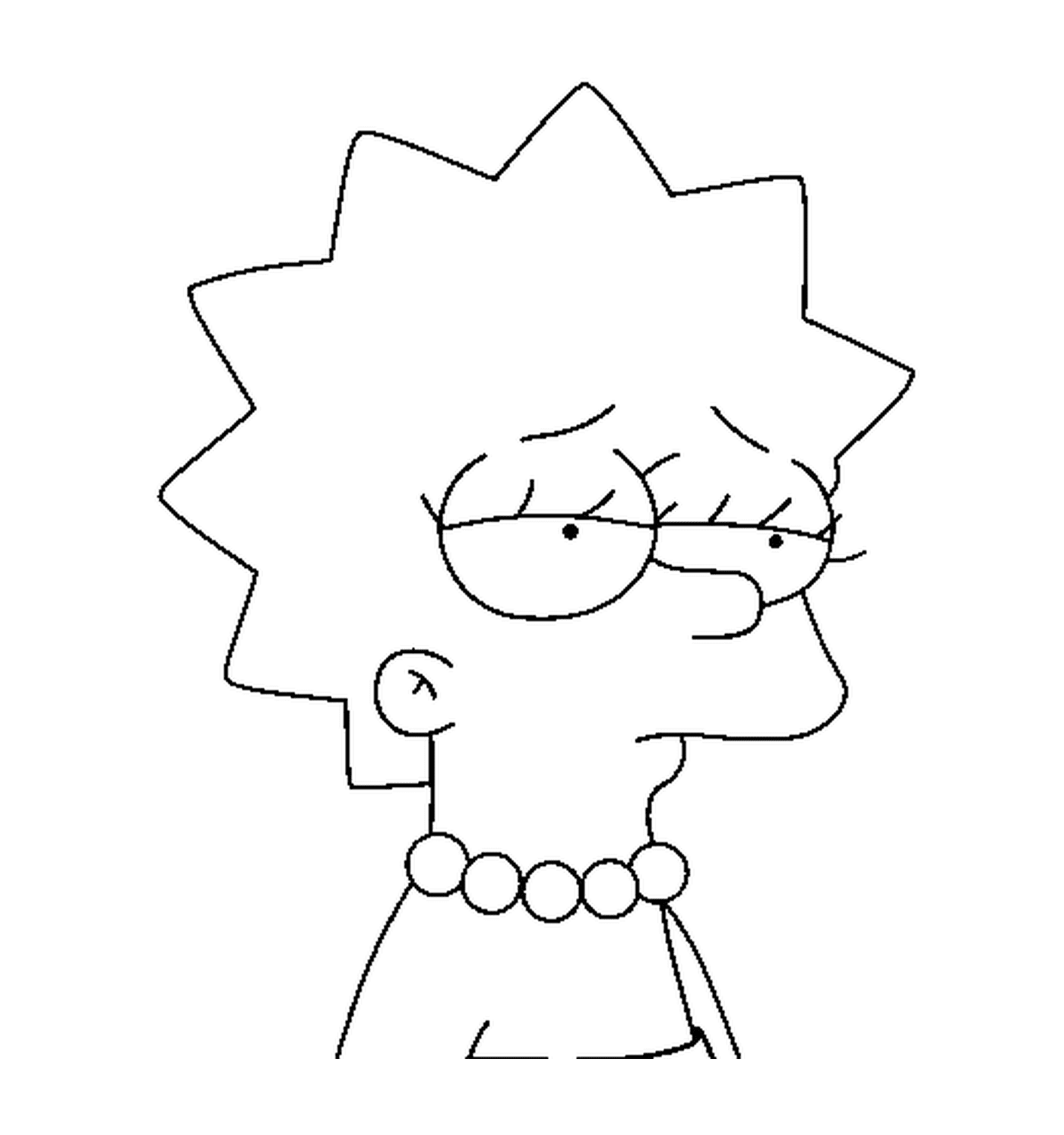 coloriage Lisa est fatiguee