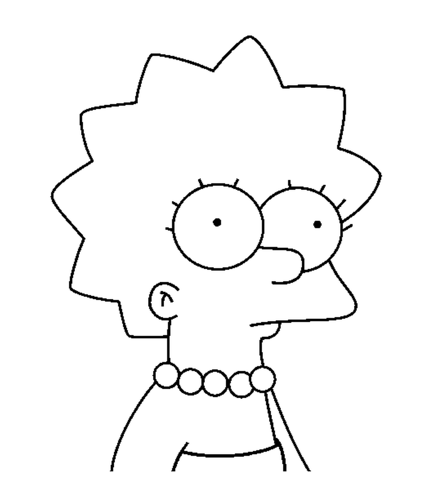 coloriage Lisa Simpson avec un collier de perle