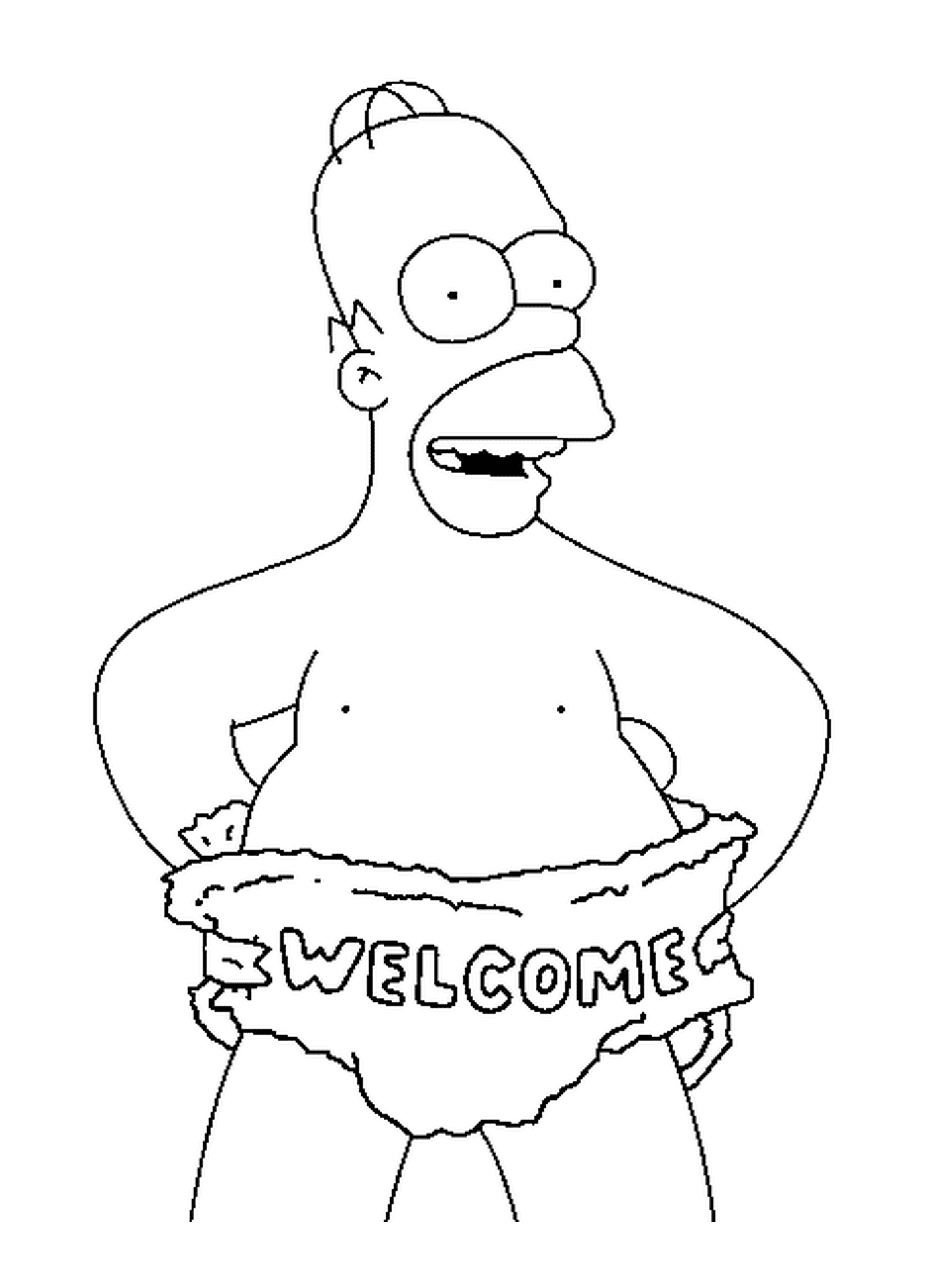 coloriage Homer Simpson welcome