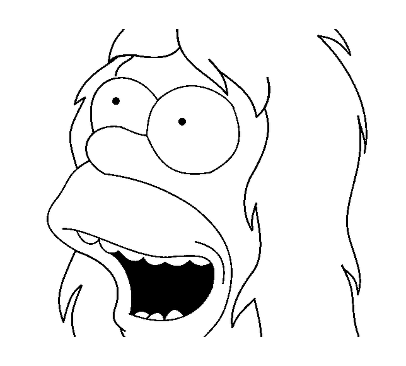 coloriage Homer Simpson avec les cheveux longs