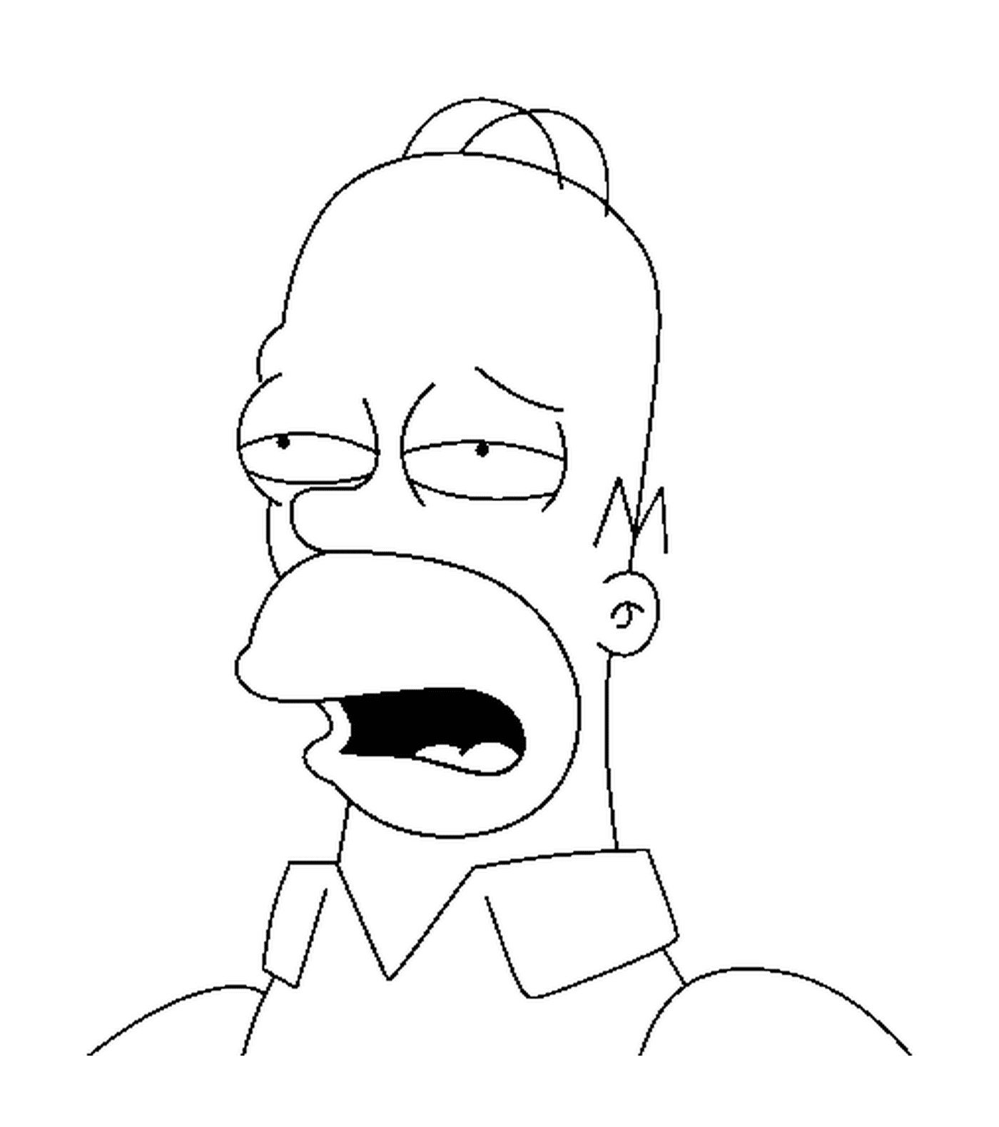 coloriage Homer Simpson fatigue