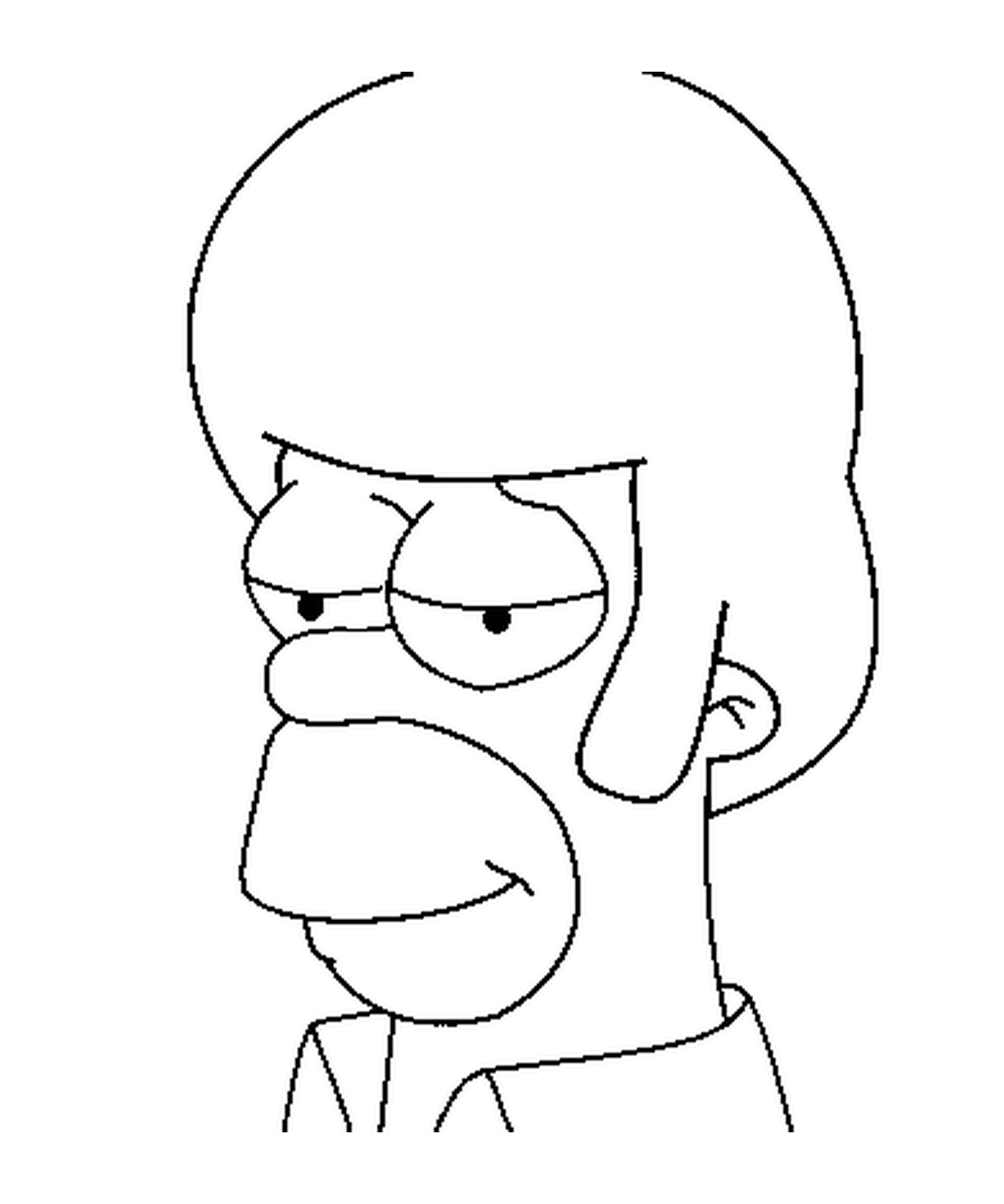 coloriage Homer avec des cheveux