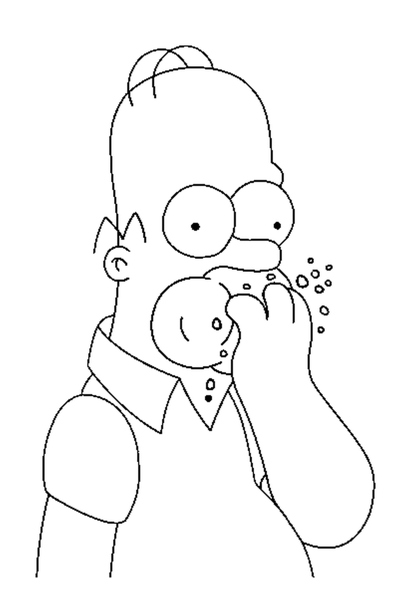 coloriage Homer se goinfre