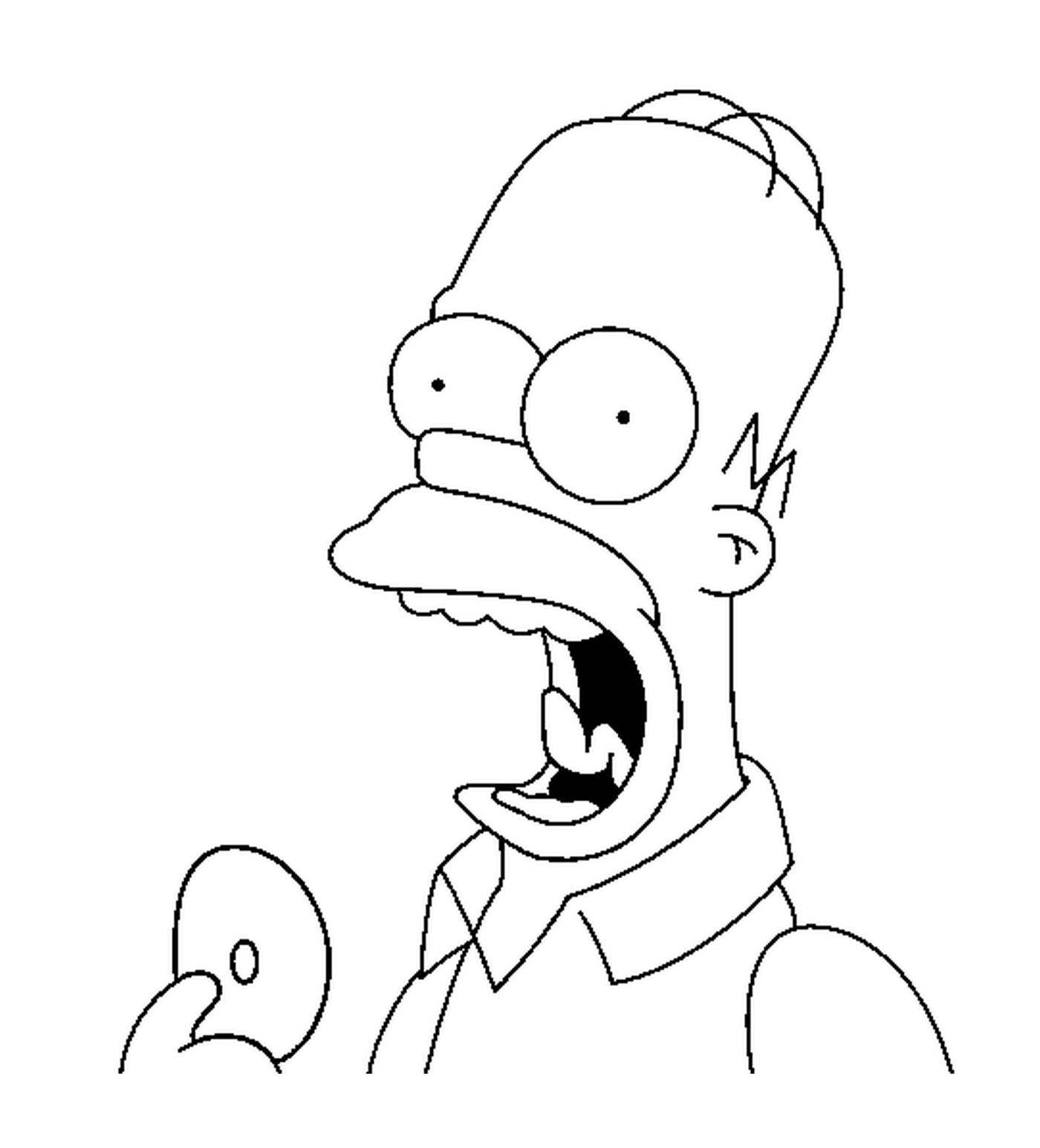 coloriage Homer va manger un donut