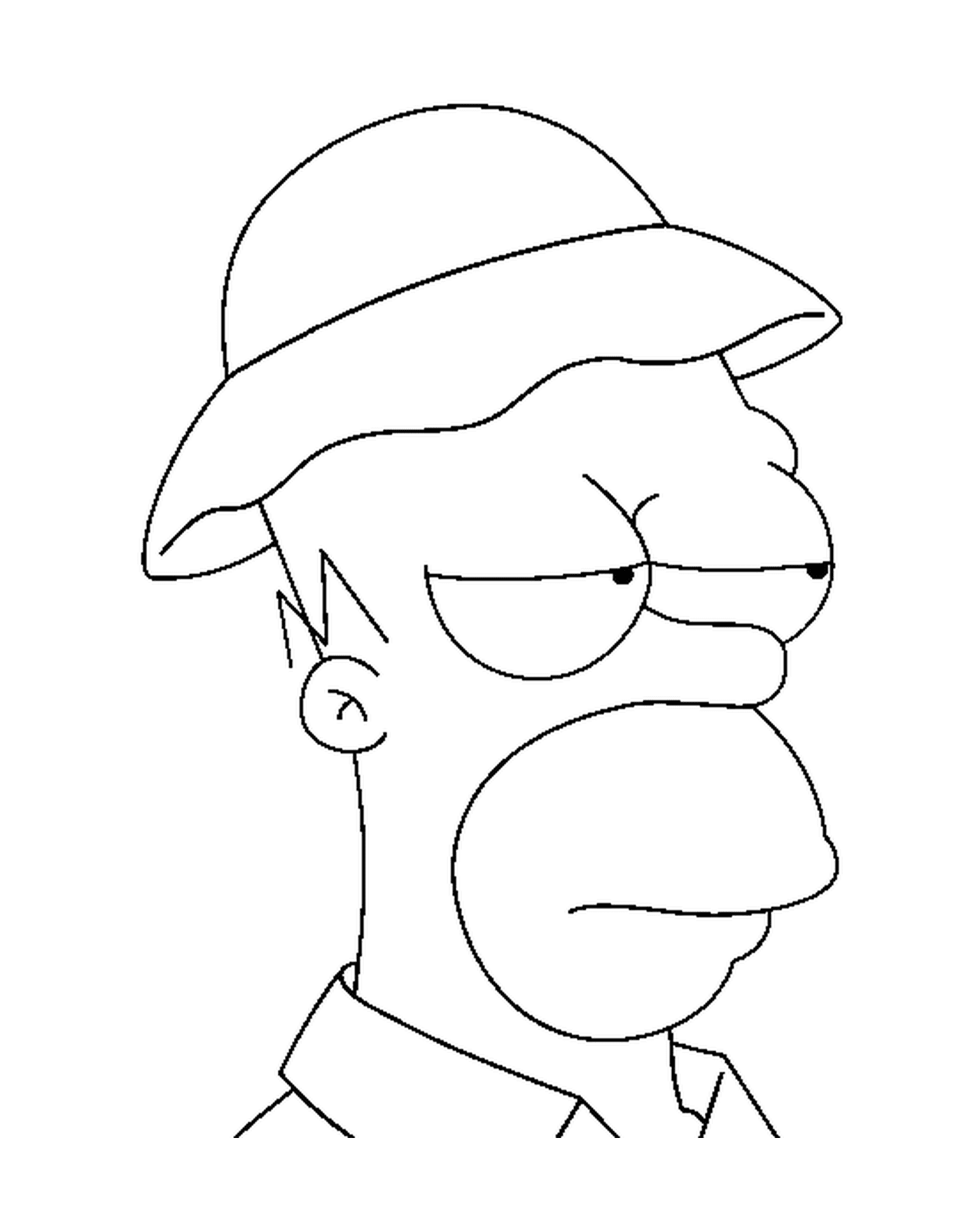 coloriage Homer Simpson en garde