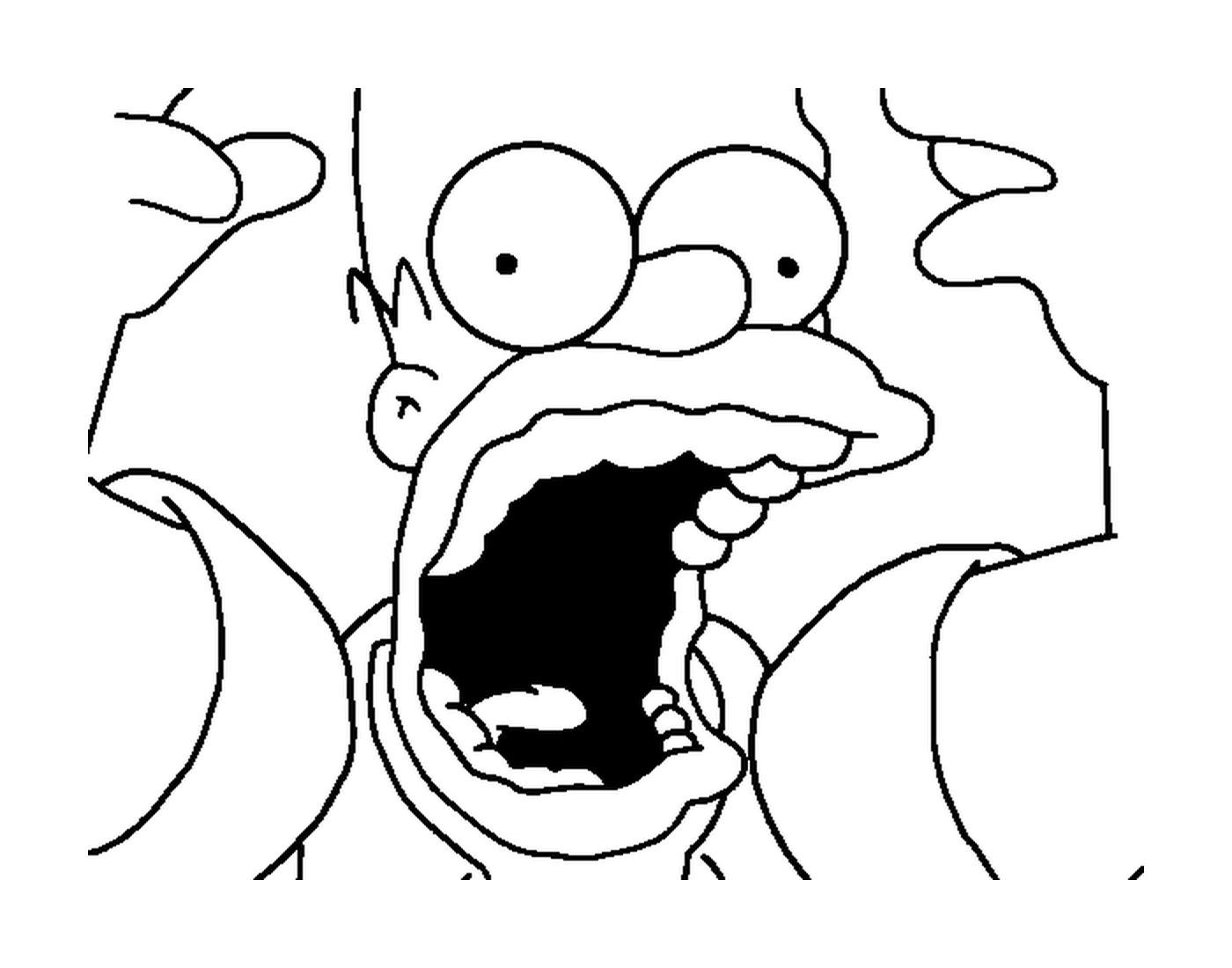 coloriage Homer Simpson crie