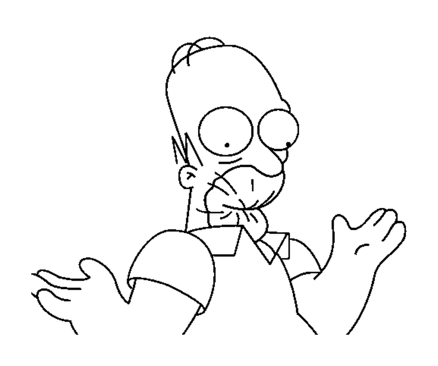 coloriage Homer bouche ecrasee