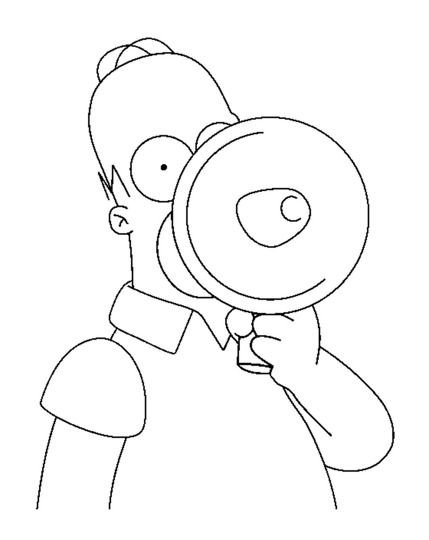 coloriage Homer Simpson avec un haut parleur