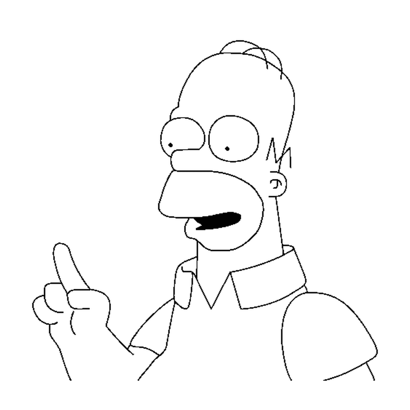 coloriage Homer Simpson leve le doigt