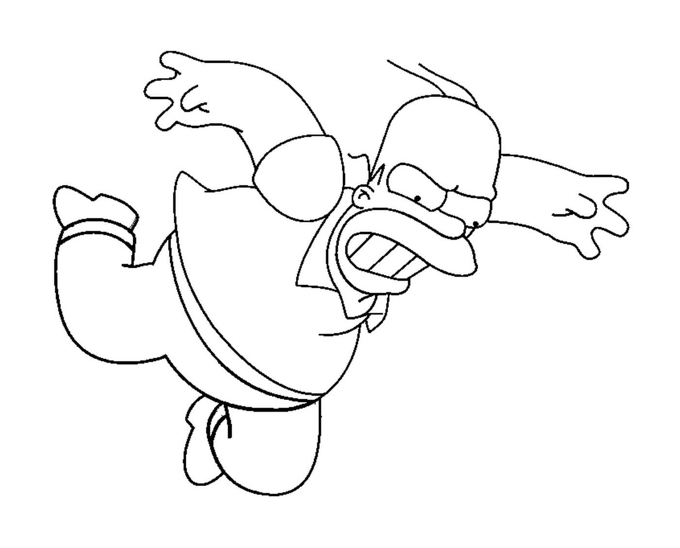 coloriage Homer tombe dans les airs