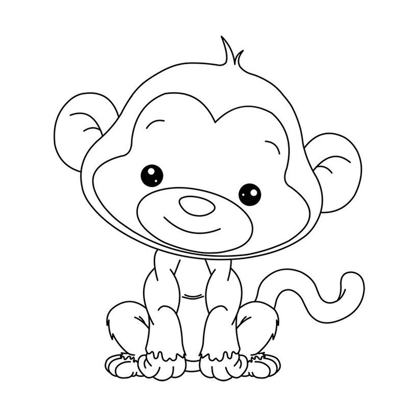 coloriage adorable petit singe pour enfant