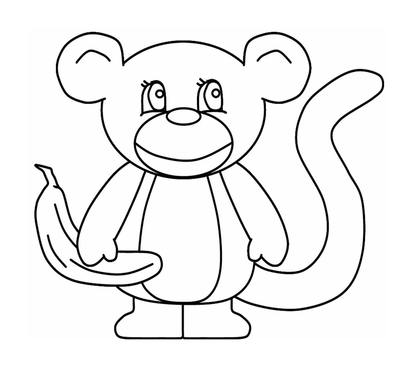 un singe avec une banane