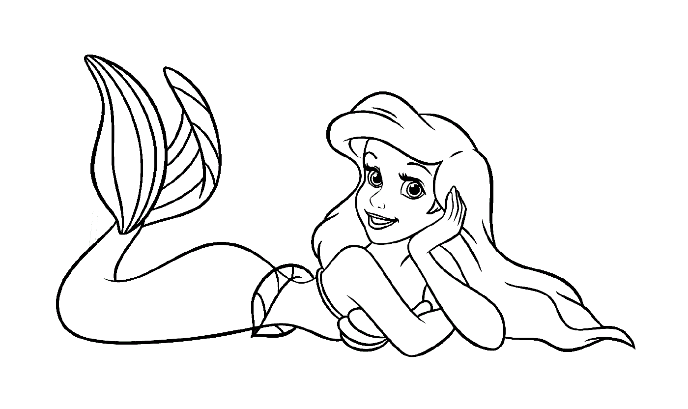 coloriage Ariel la sirene de Disney