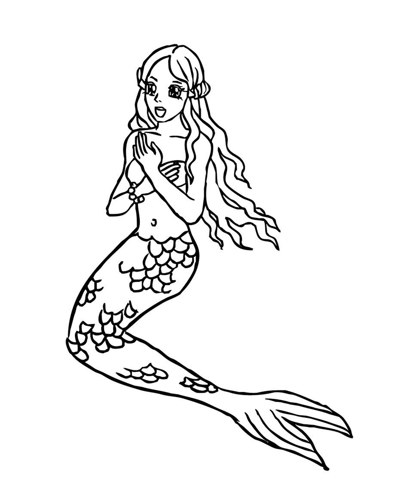 coloriage mermaid la belle sirene de la mer