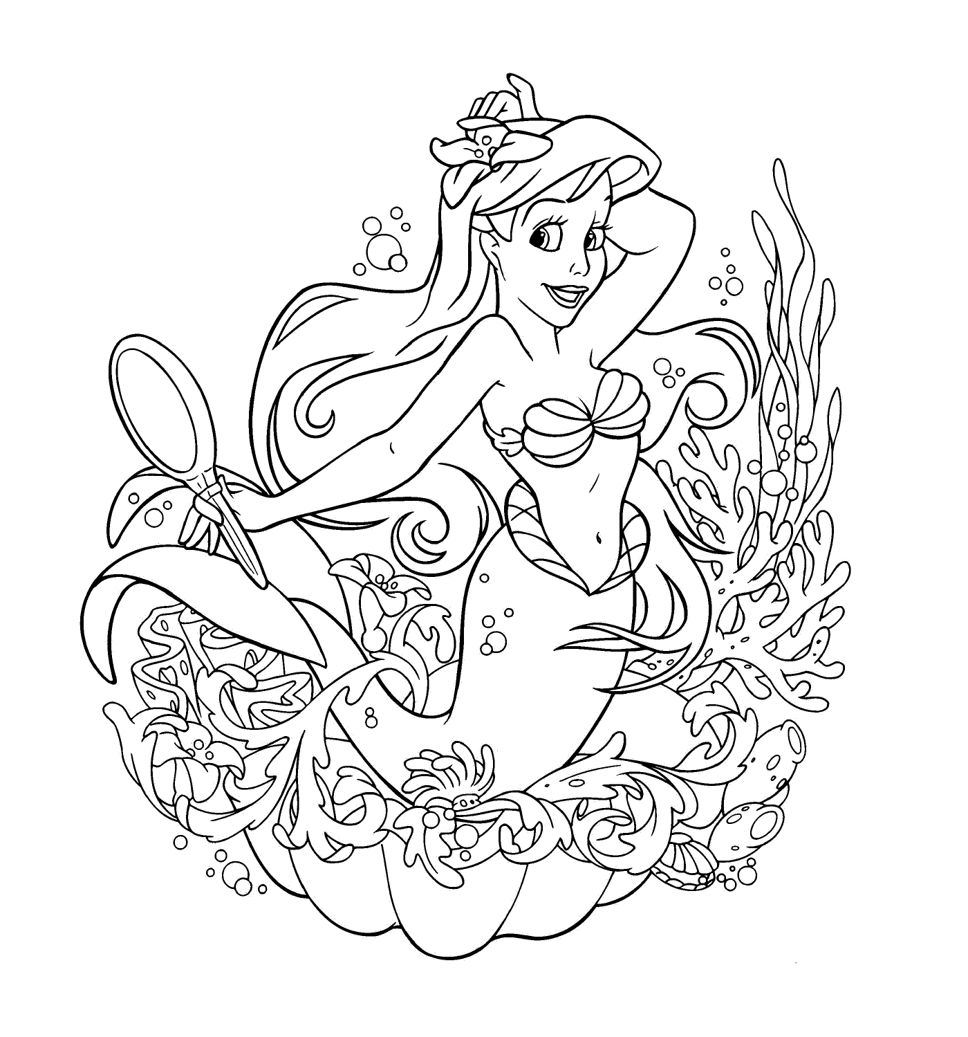 coloriage Ariel la petite sirene