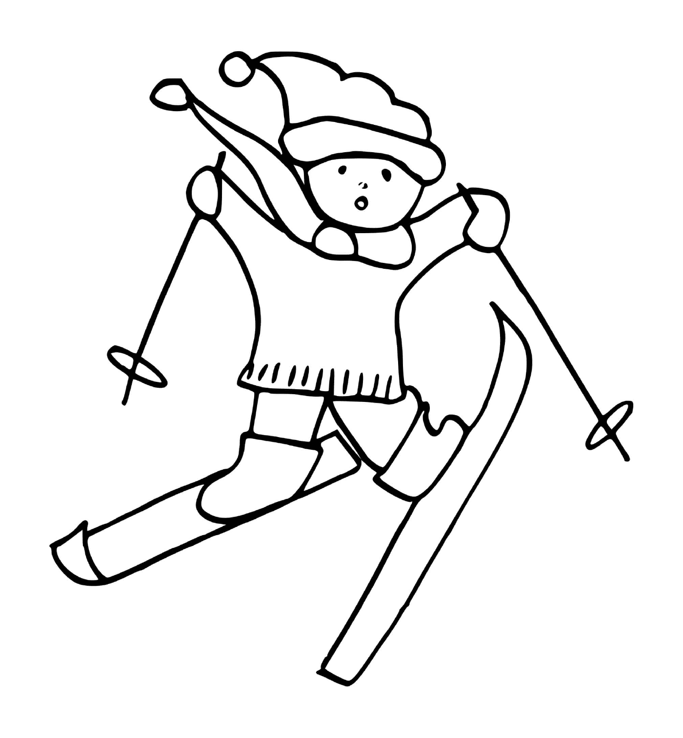 coloriage saut de ski
