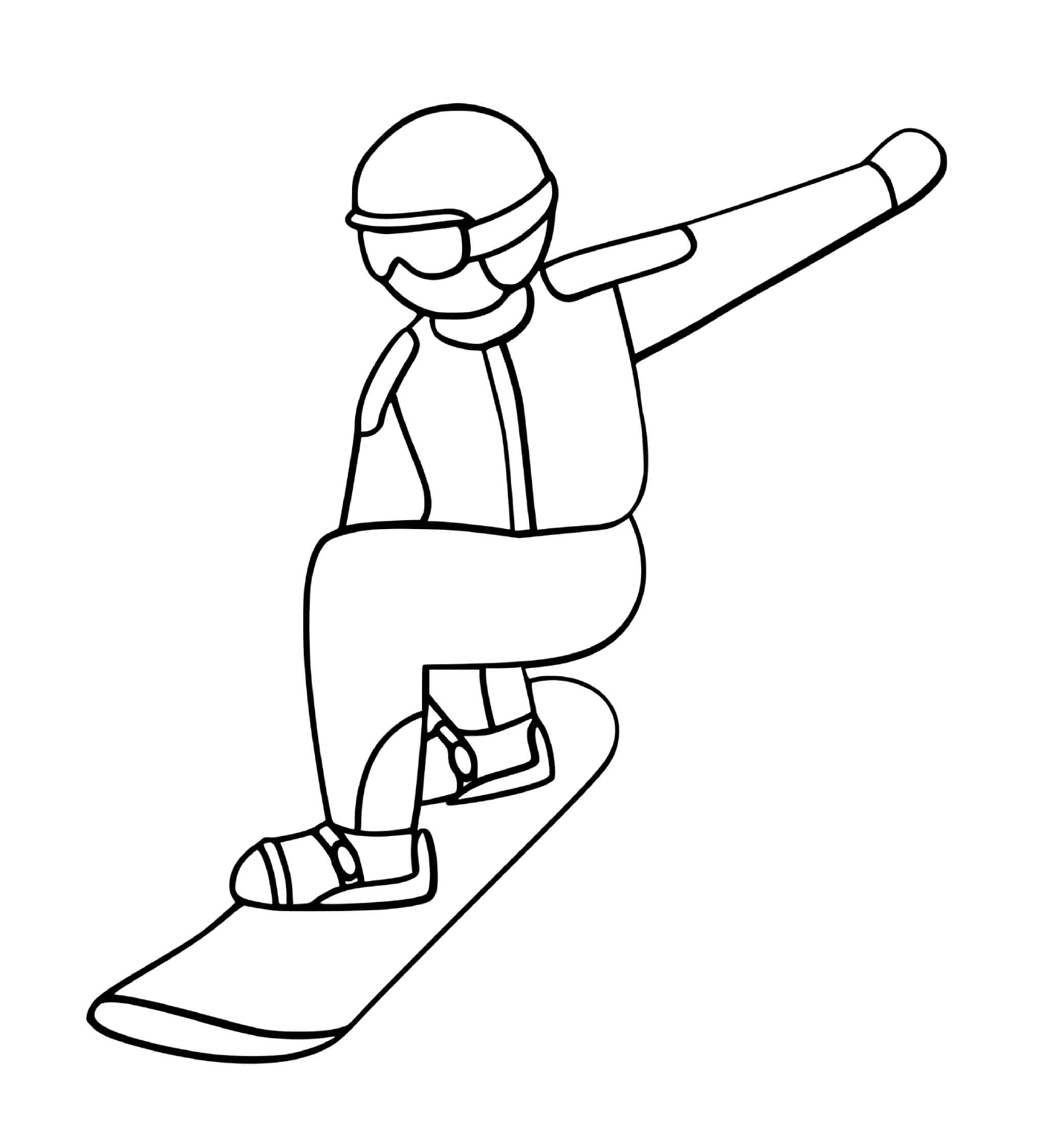 coloriage snowboard sport hiver