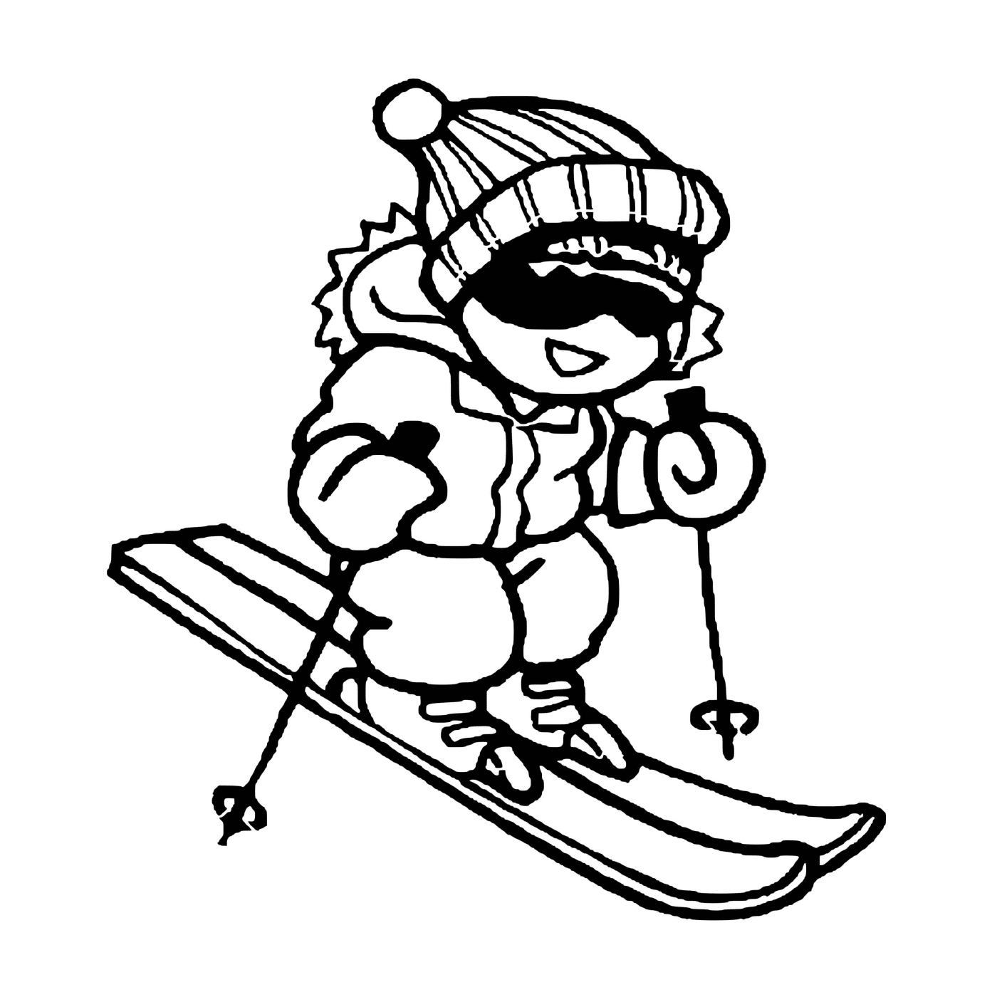coloriage ski alpin enfant