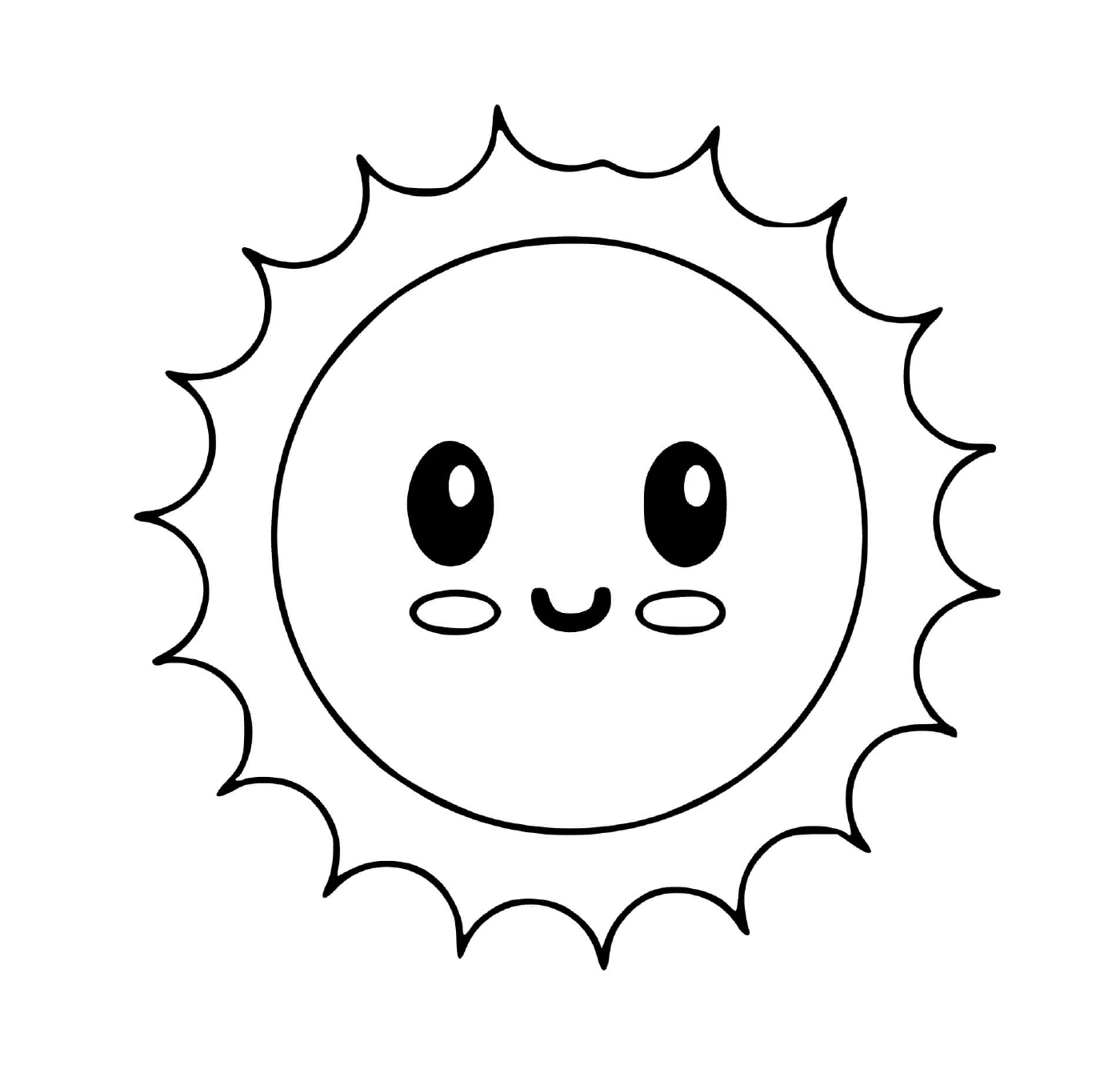 coloriage petit soleil etoile kawaii sourire