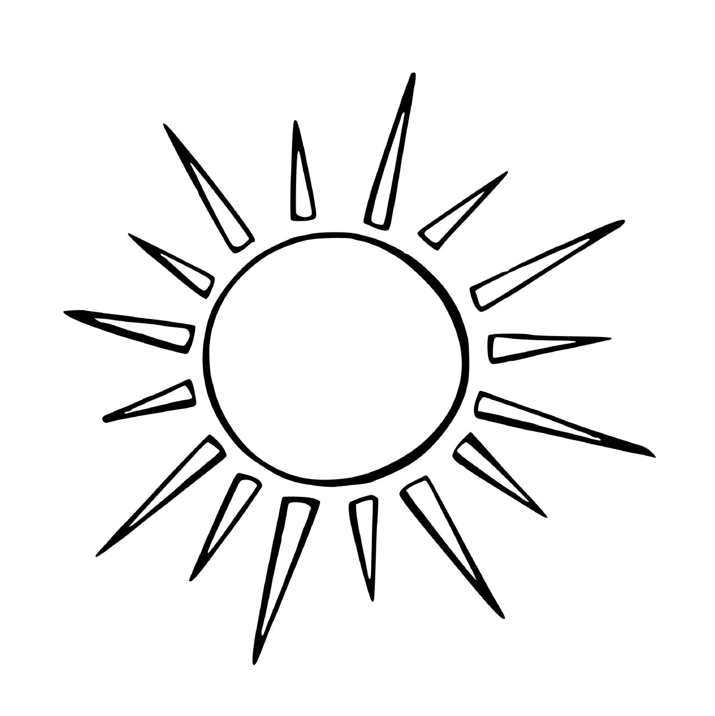 coloriage soleil avec des rayonnement pointus