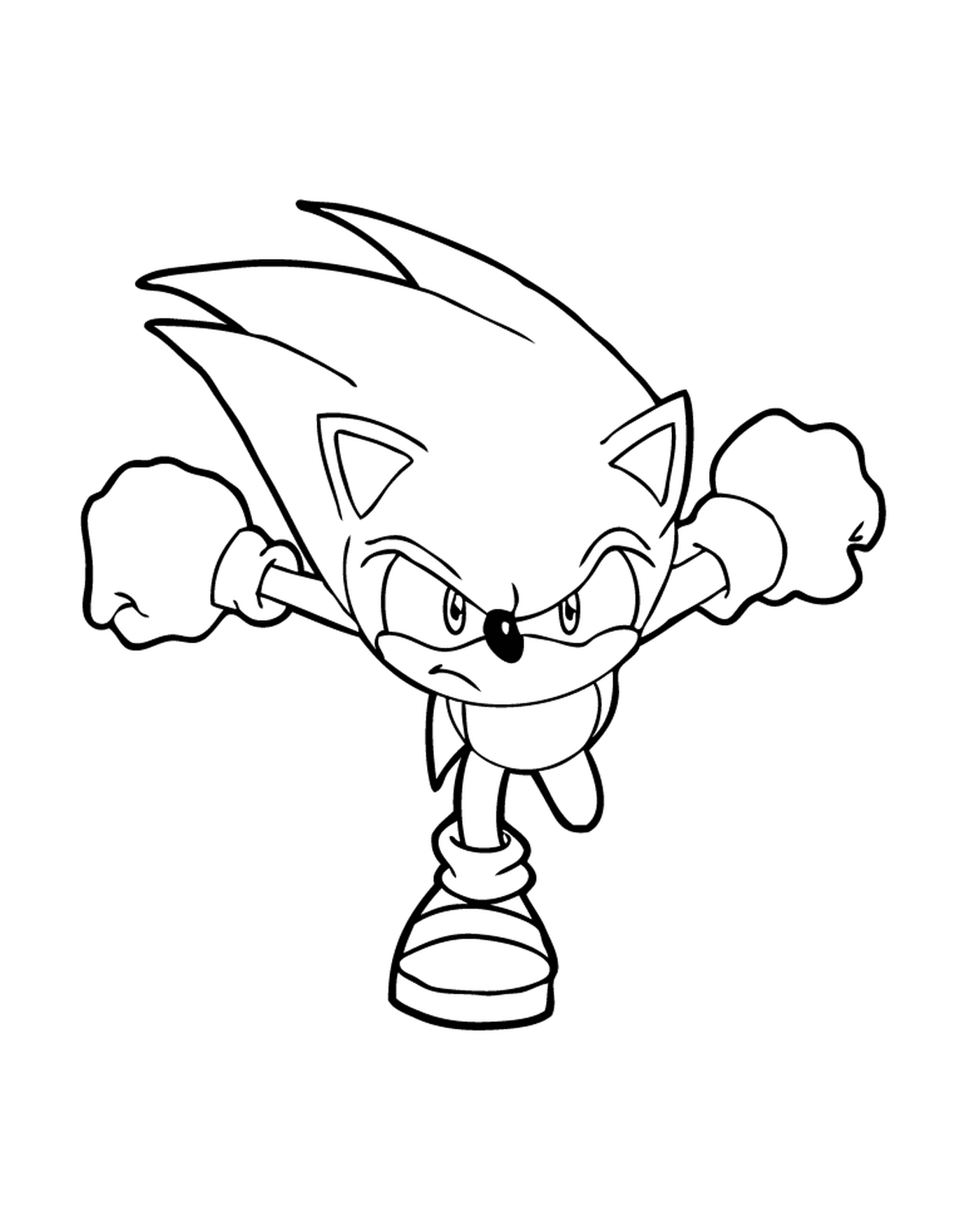 coloriage sonic the hedgehog charging