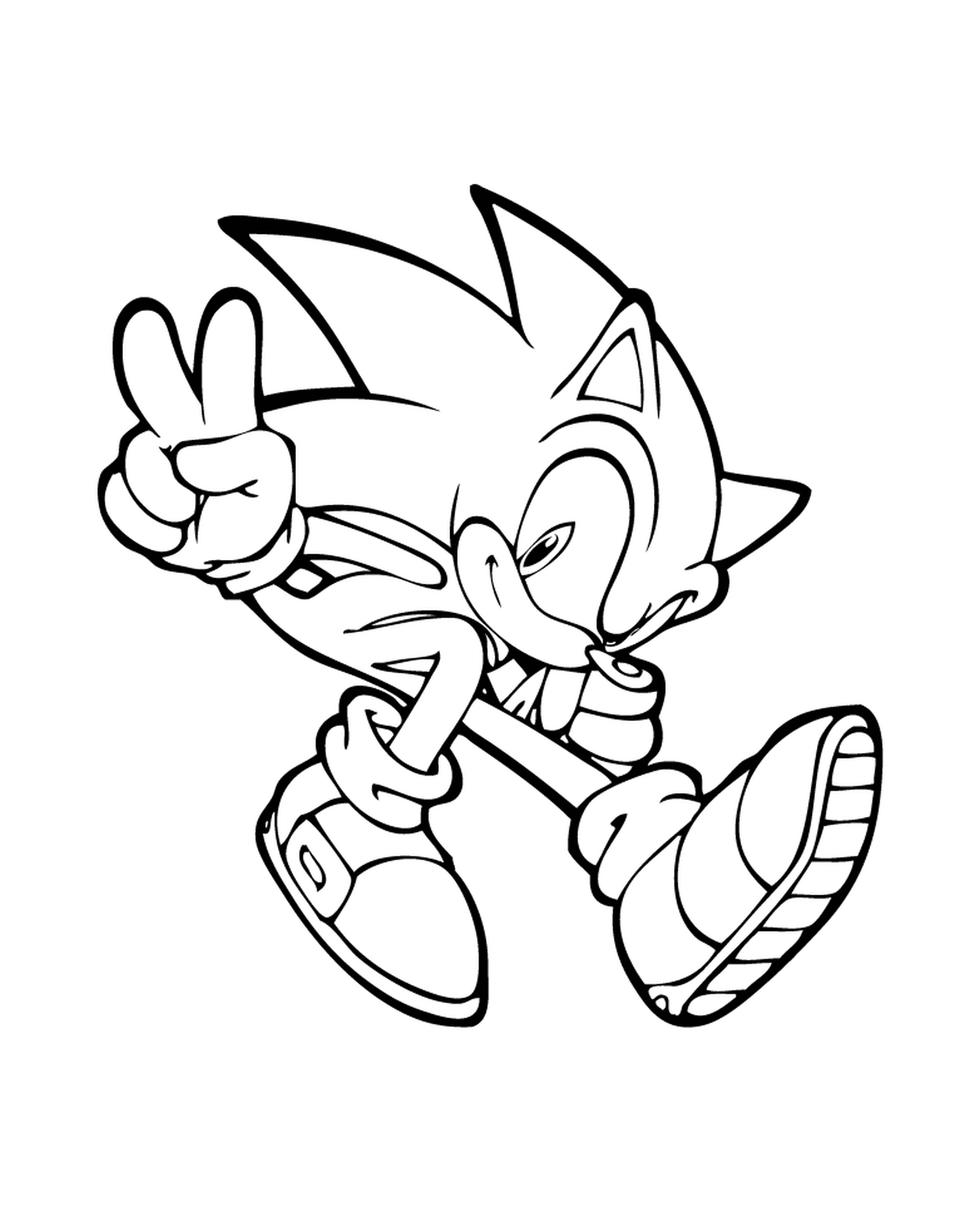 coloriage sonic the hedgehog jumping
