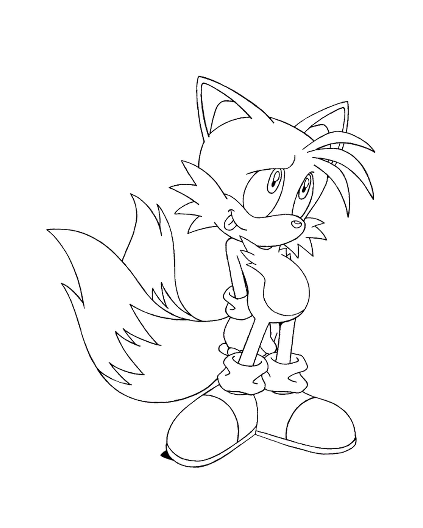 coloriage miles tails prower sonic