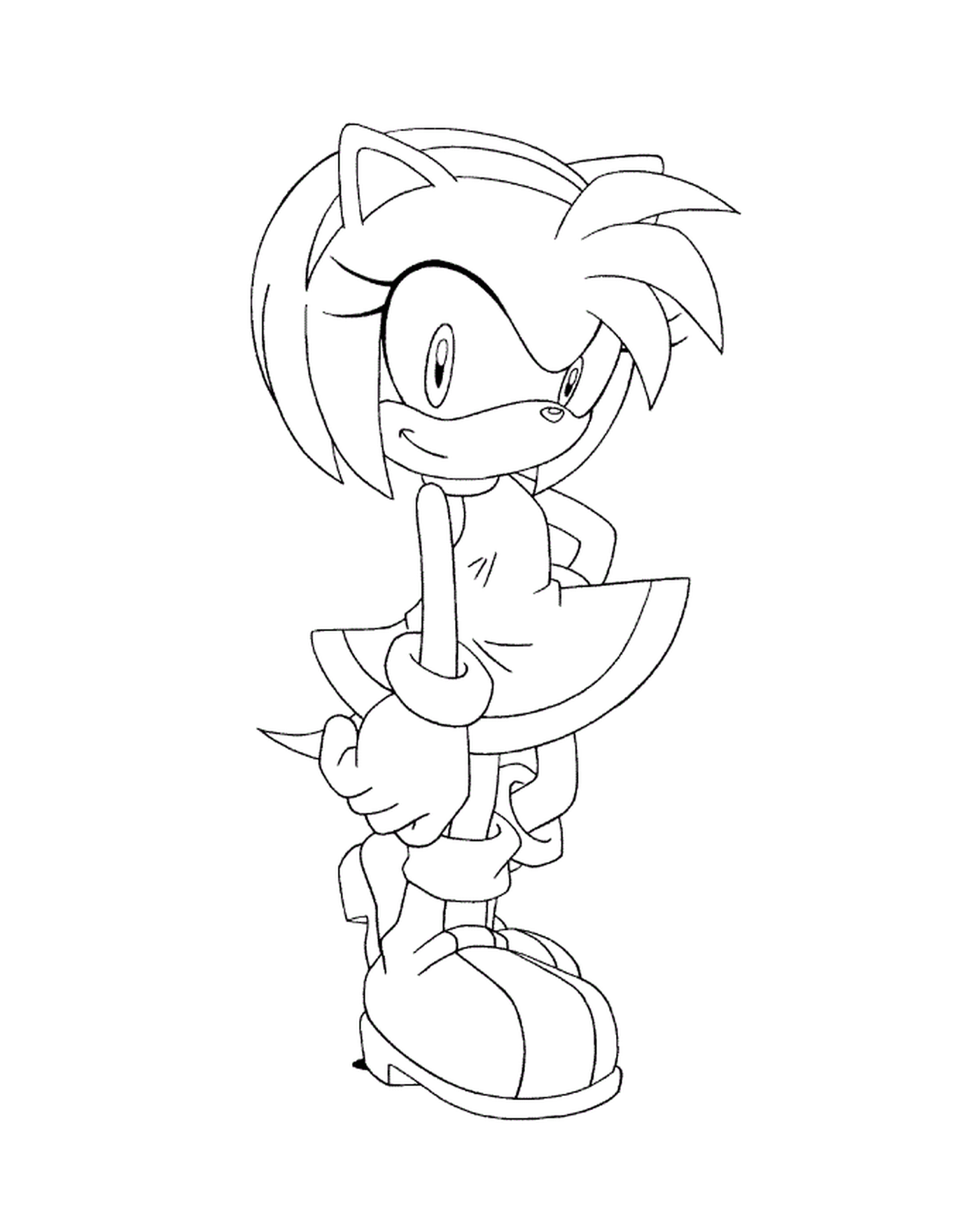 coloriage amy rose sonic