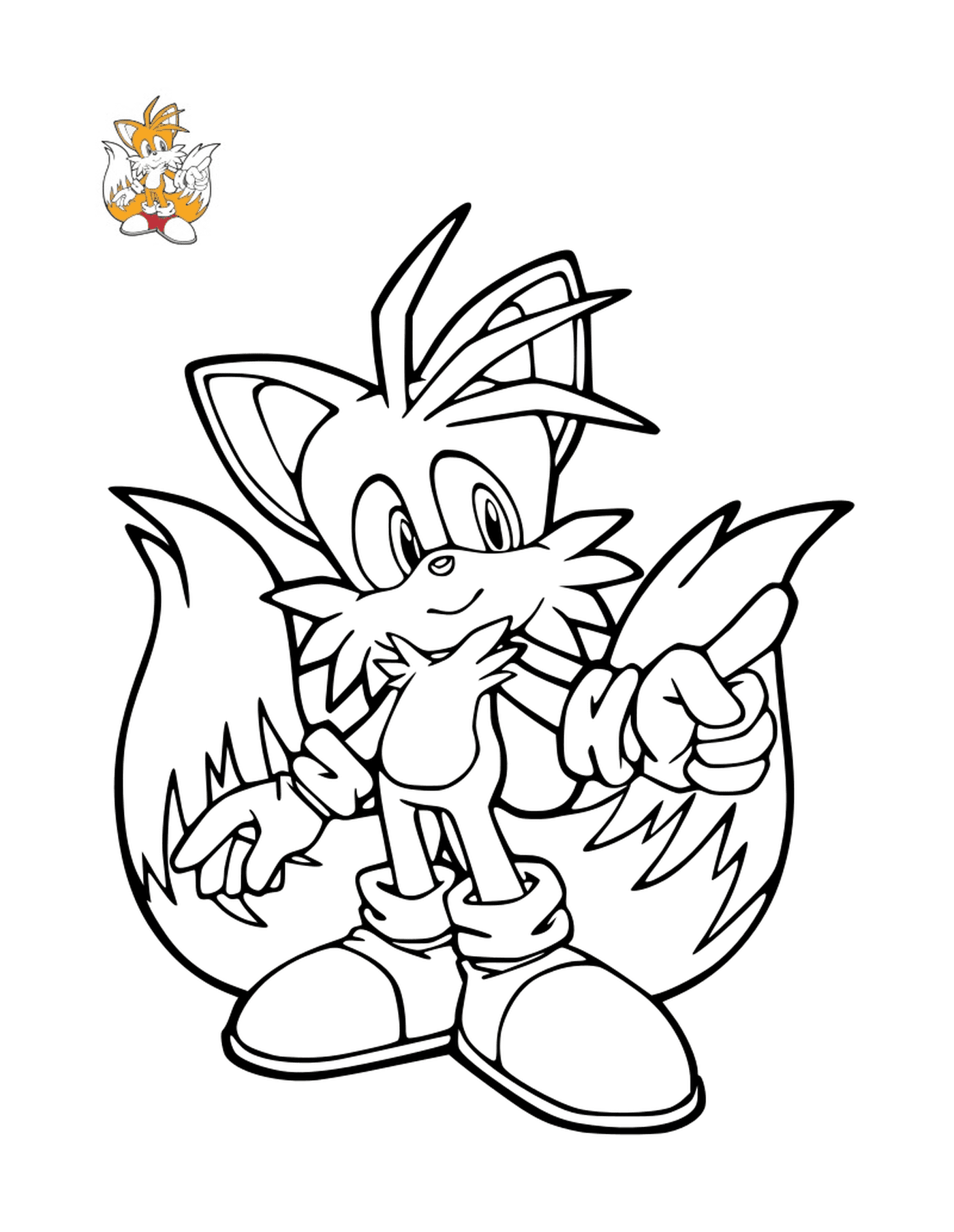 coloriage Sonic Tails Miles Prower