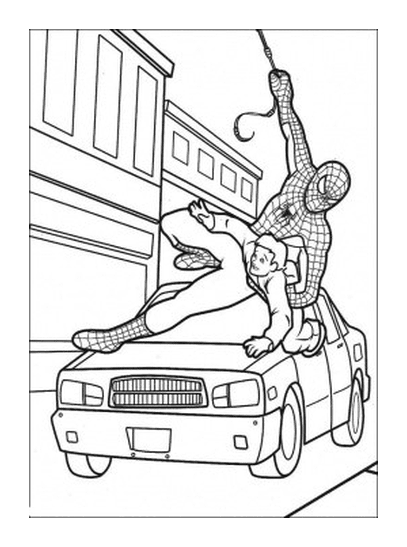 coloriage voiture spiderman