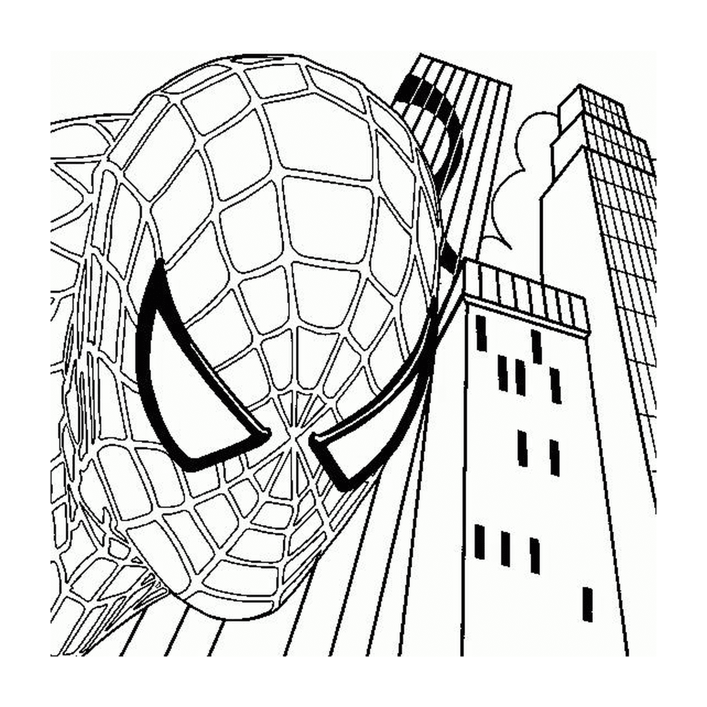 coloriage spider-man au centre-ville