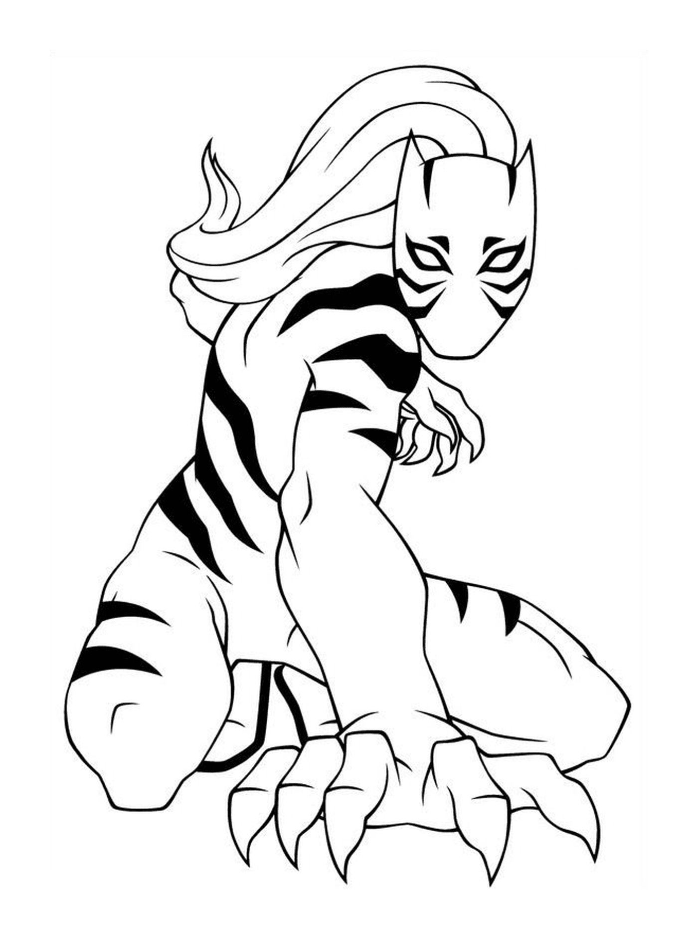 coloriage ultimate spiderman white tiger
