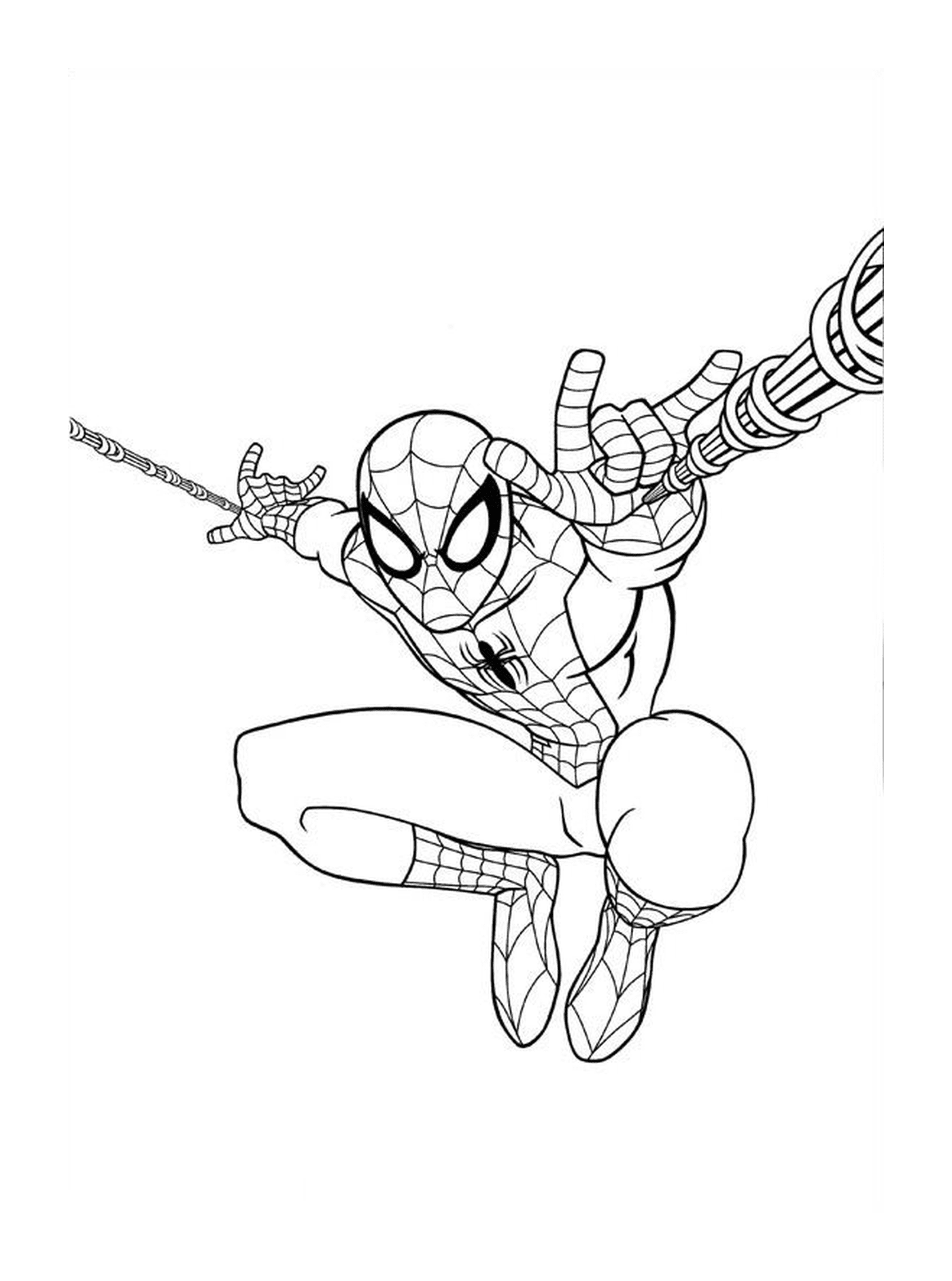 coloriage ultimate spiderman jump