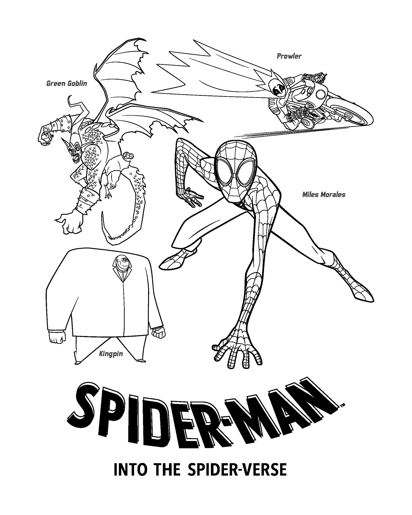 coloriage Spider Man Into the Spider Verse Villains
