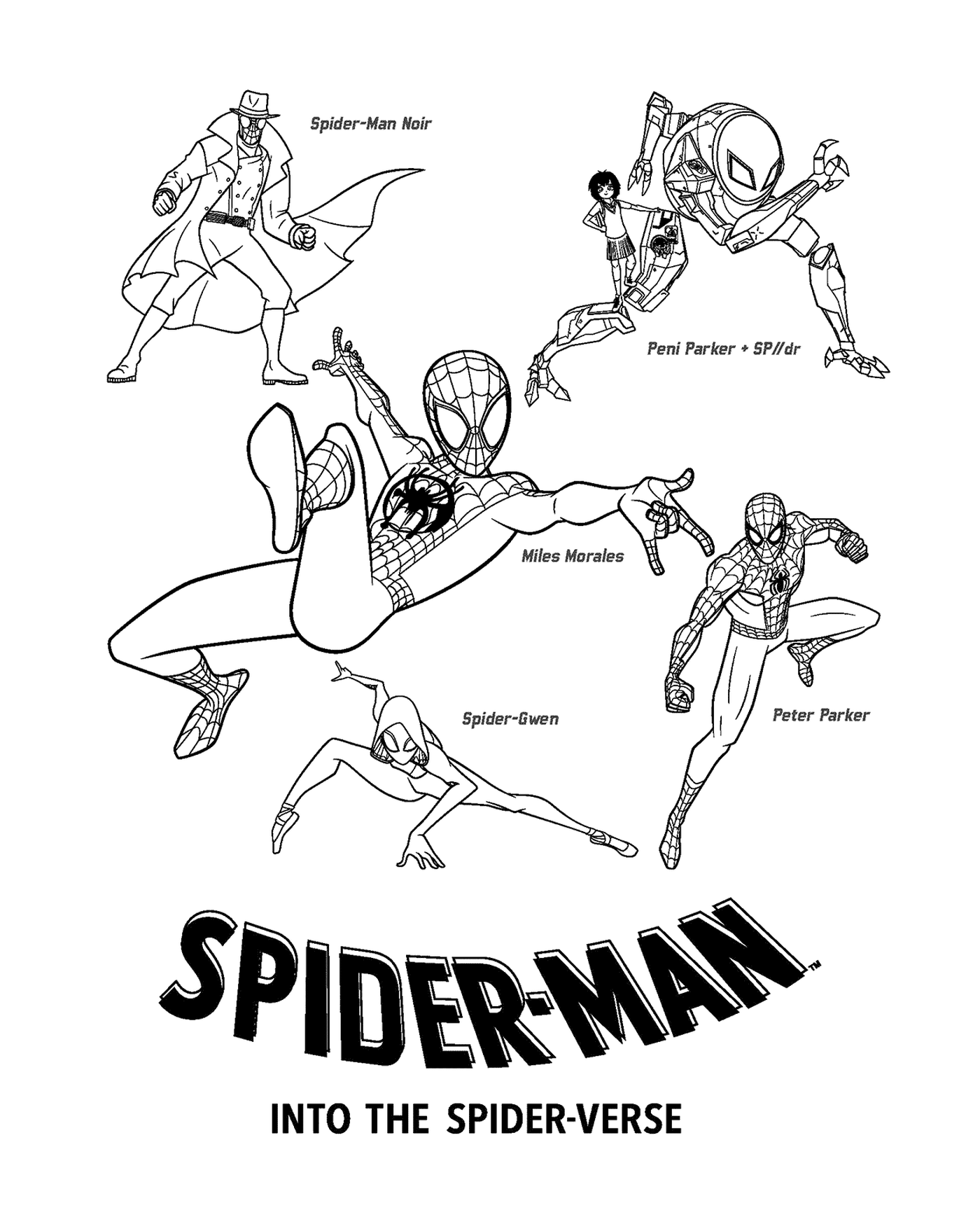 coloriage Spider Man Into the Spider Verse movie