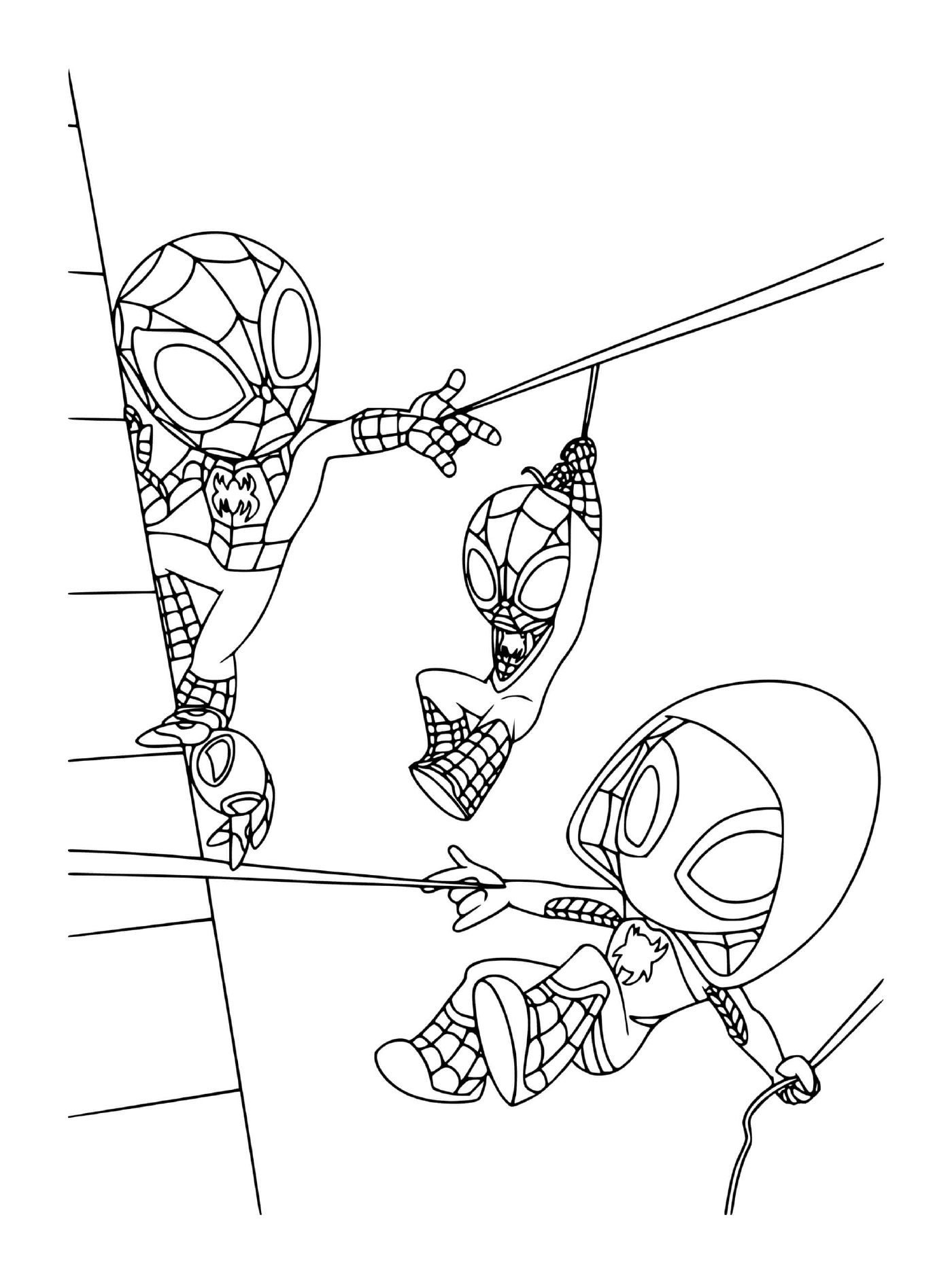 coloriage equipe spidey spiderman disney