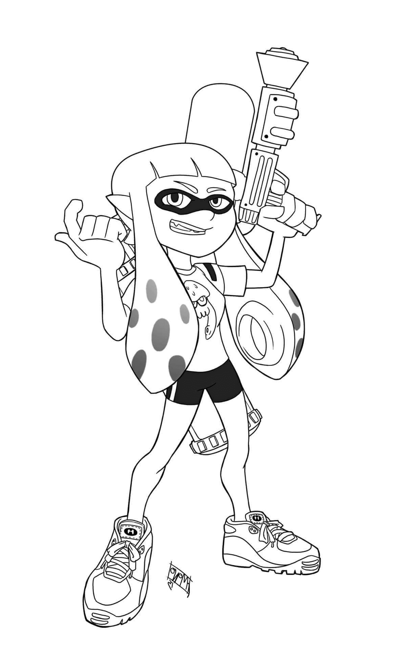 coloriage Inklings can alternate between humanoid and squid form