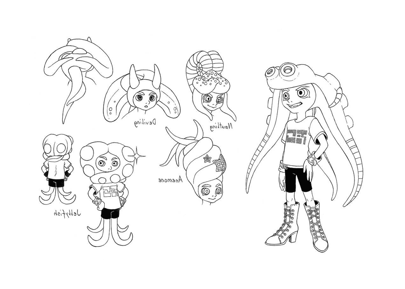 coloriage Splatoon Characters Marie