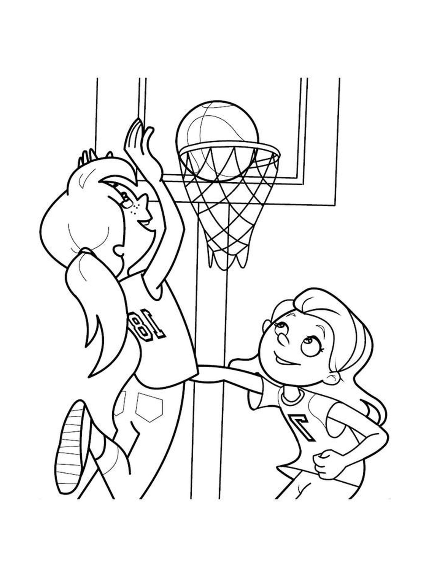 coloriage sport basketball filles
