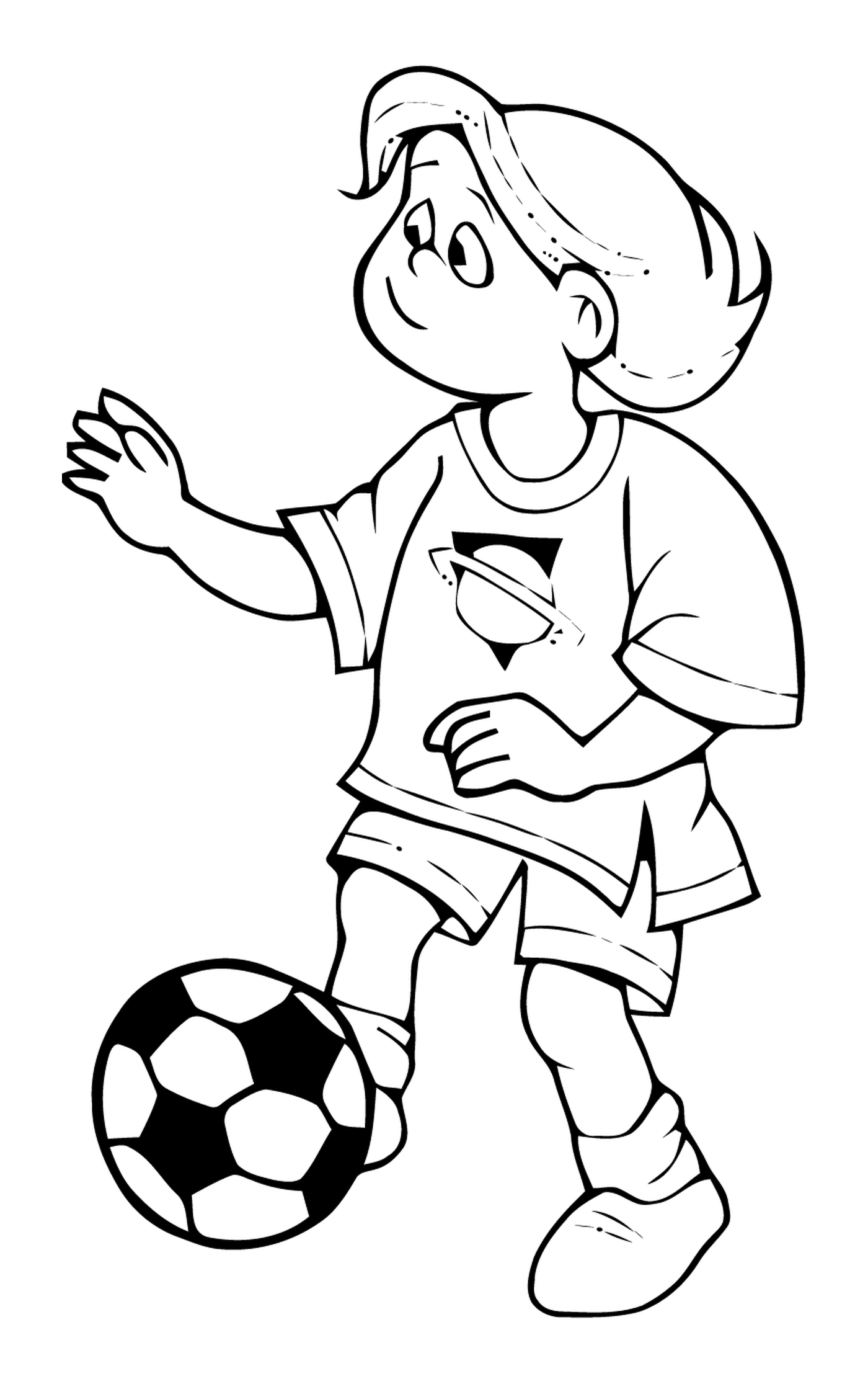 coloriage sport jouer au foot