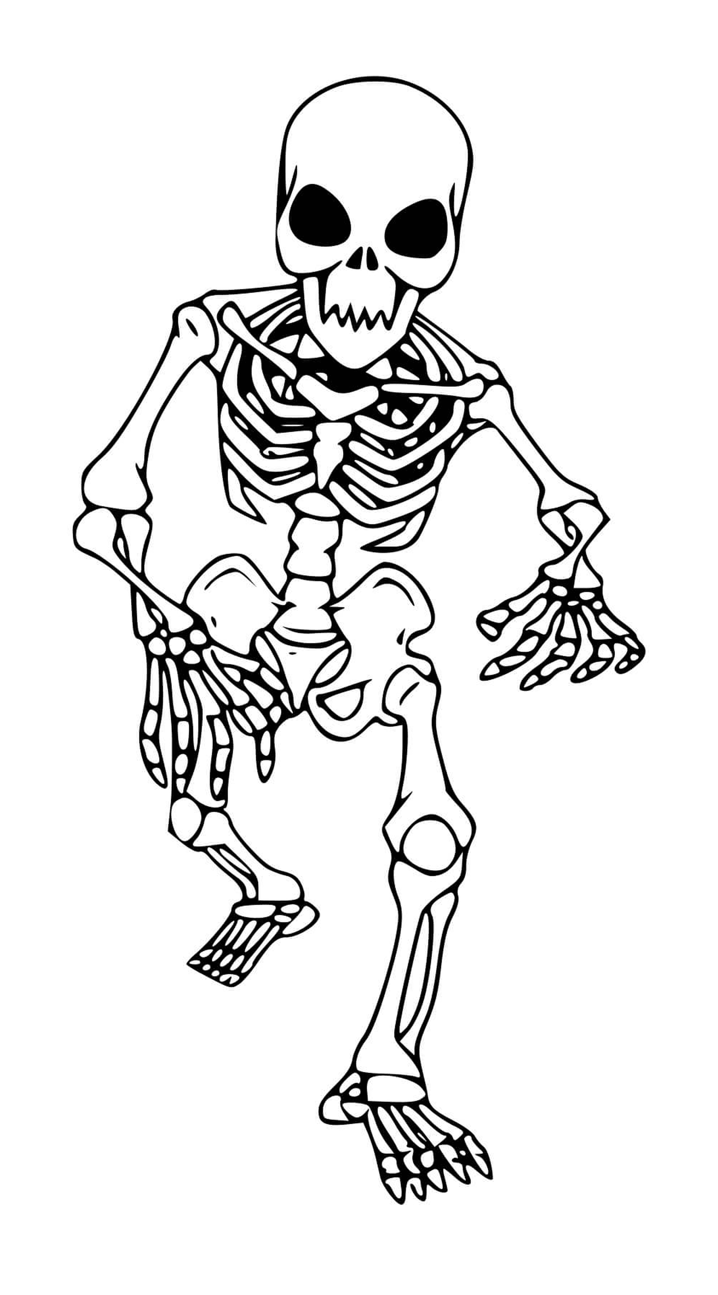 coloriage squelette qui marche pour enfants