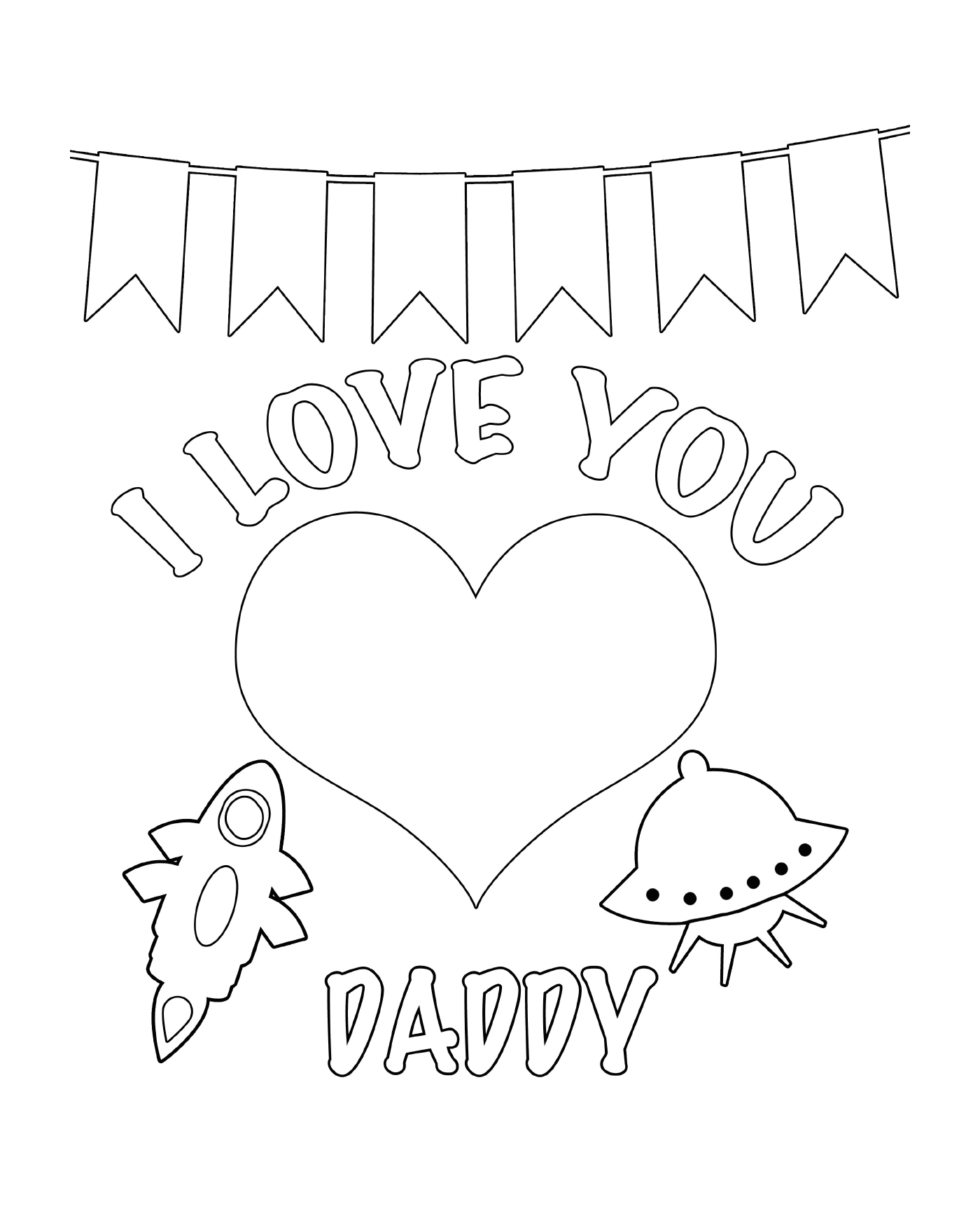 coloriage Je taime Papa Love You Daddy